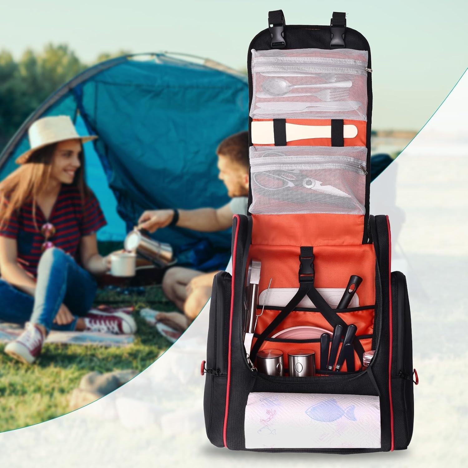 Organizador de Camping GHWMYD Mochila Grande para Utensilios