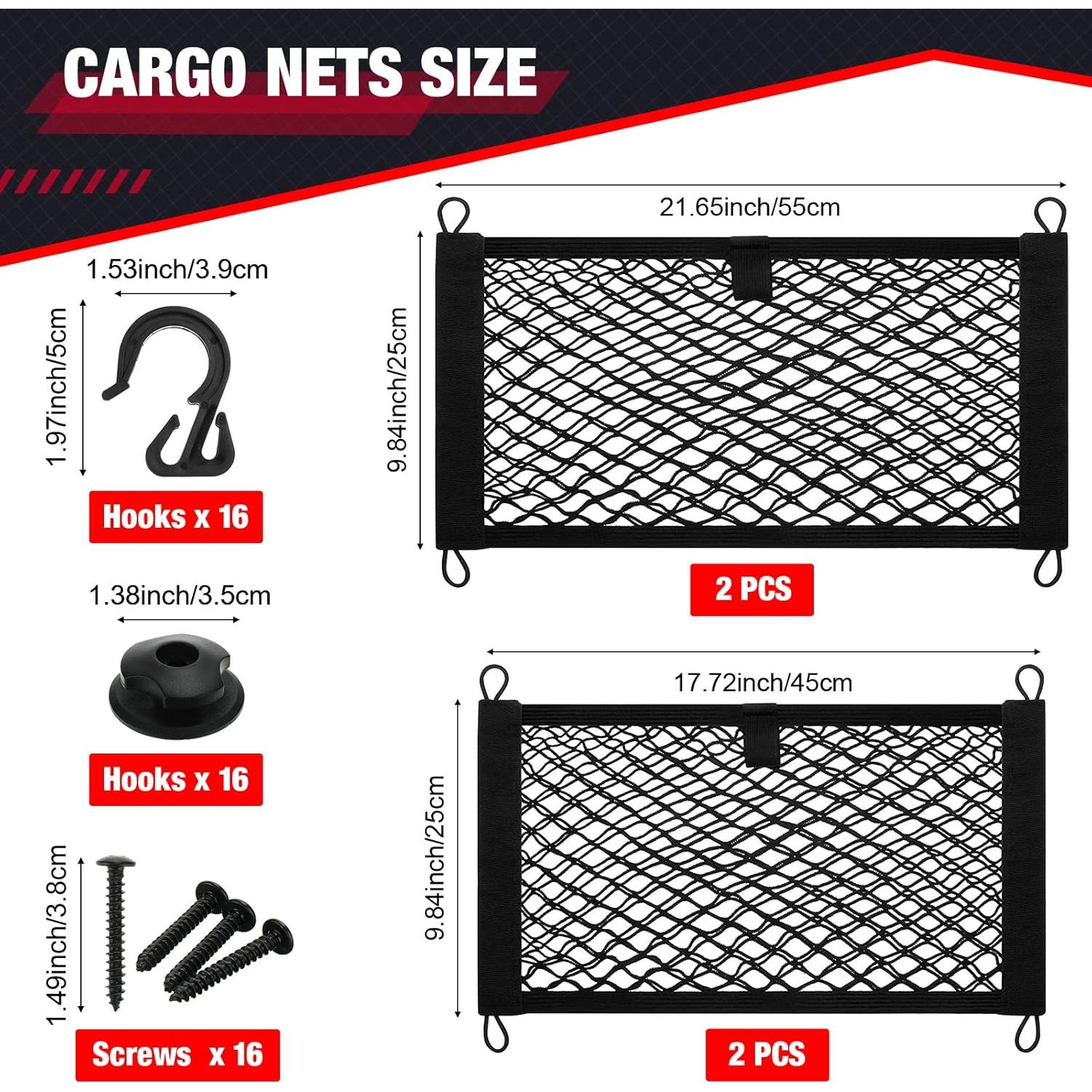 Red de Carga Tuanse 4 Pcs Estirable para Coche y Barco