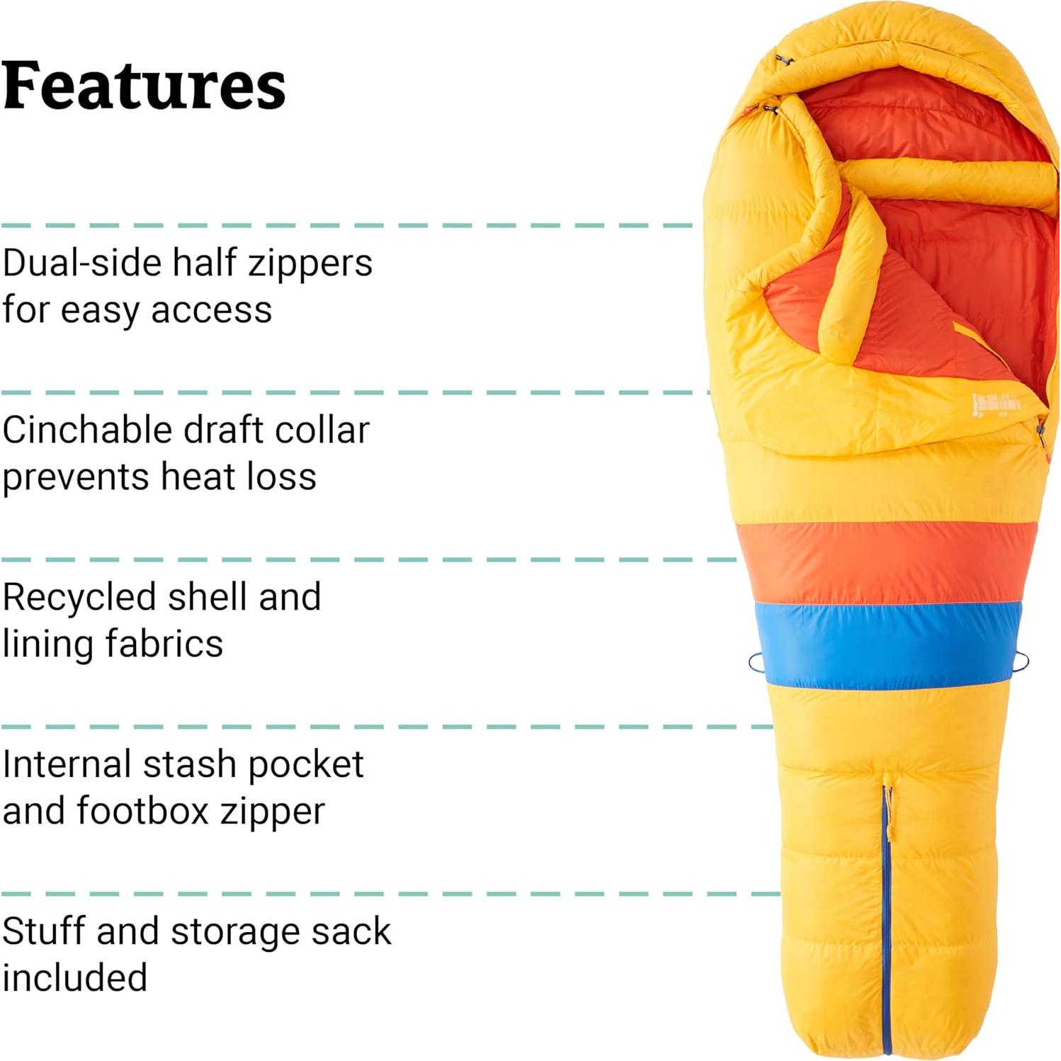 Saco de Dormir Marmot Never Summer 0°C Hombre 650 Pluma