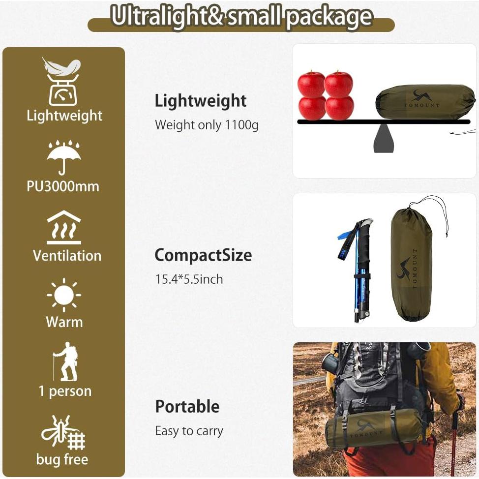 Tienda Bivy Ultraligera MC 1 Persona Nylon 20D Impermeable
