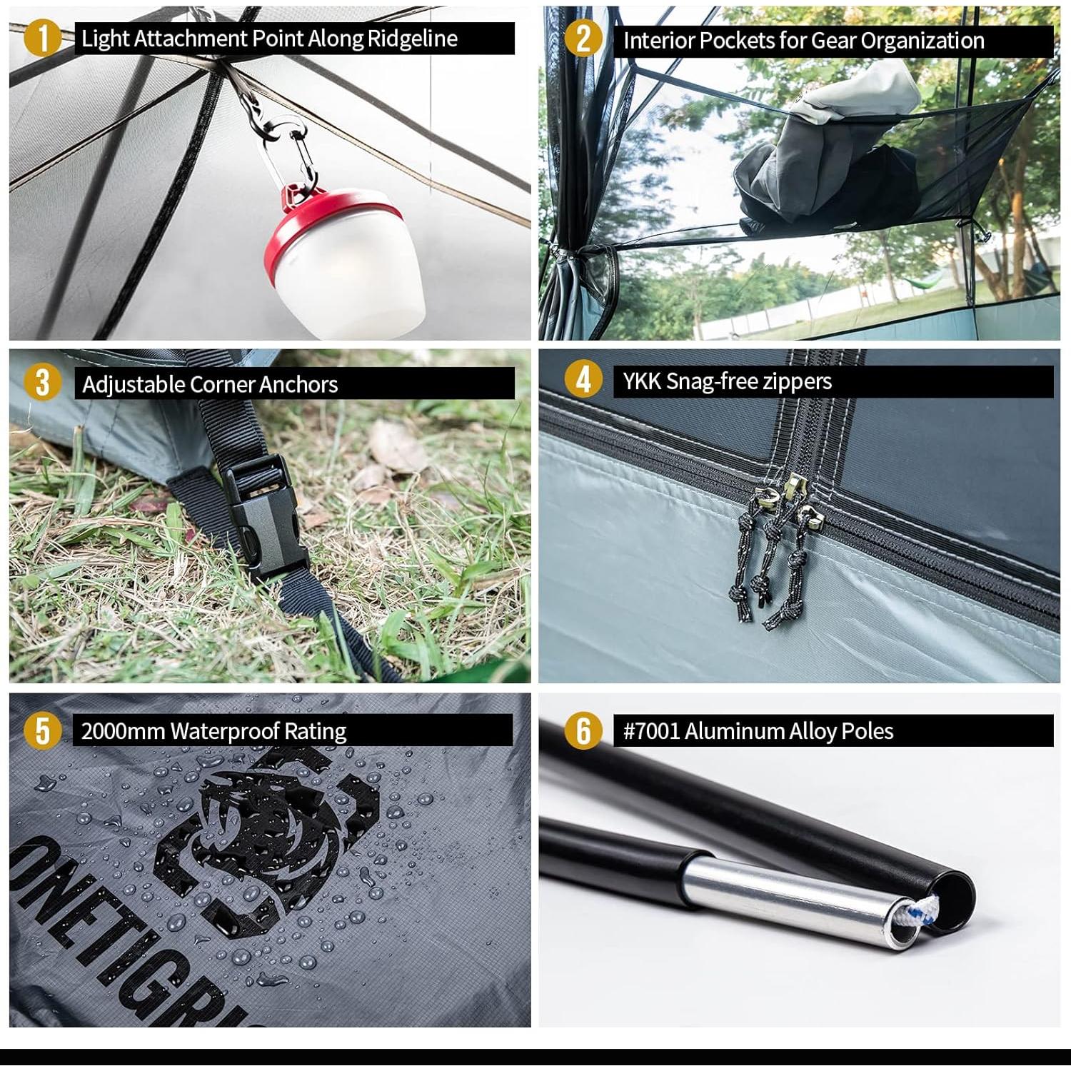 Tienda de Camping OneTigris COSMITTO 2 Personas Impermeable