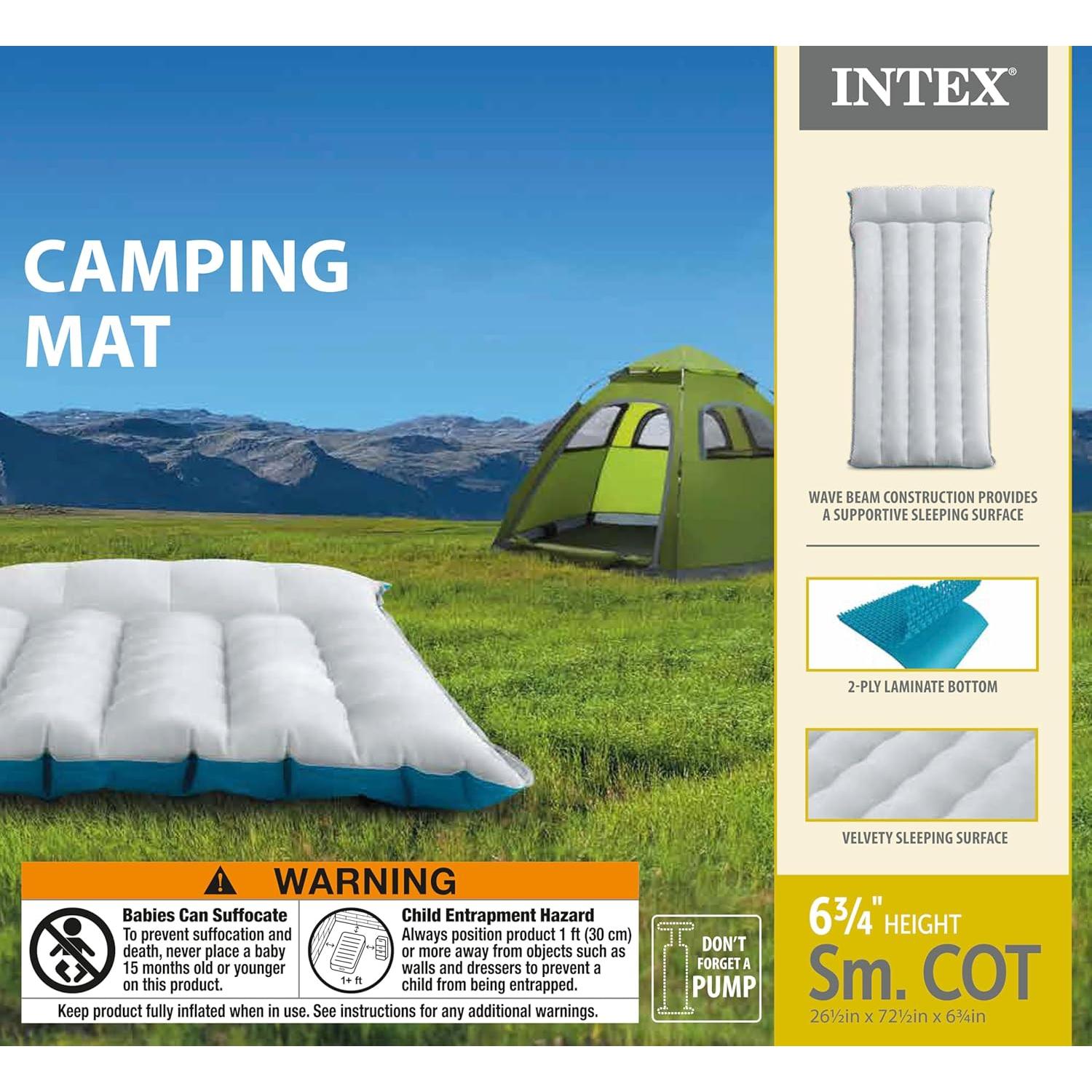 Colchón de Aire para Camping Intex 67997E 184.2x67.3 cm
