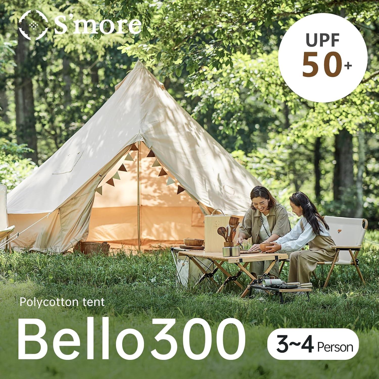 Carpa de Camping S'more Bello 300, 3-4 Personas, Impermeable