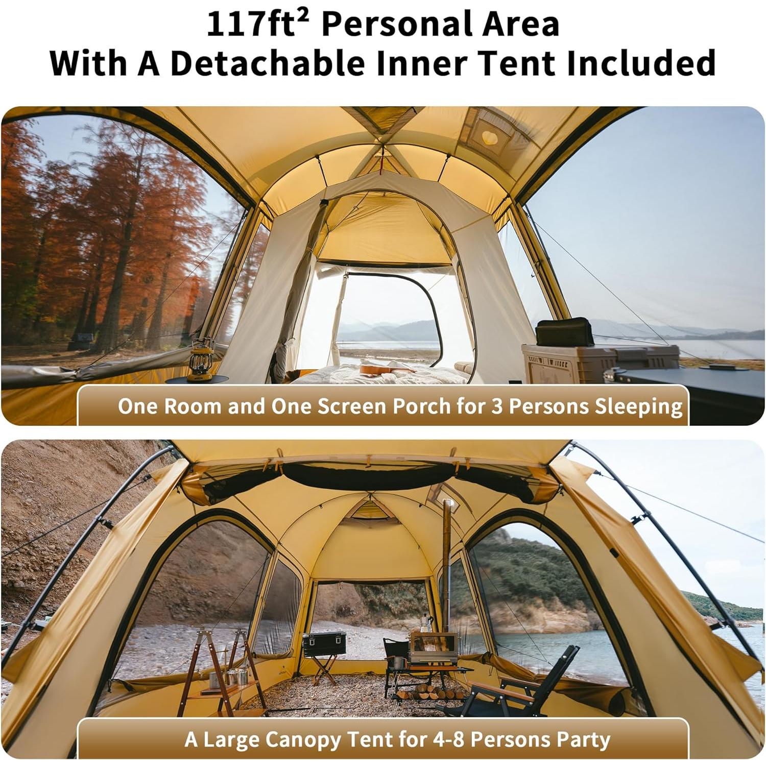 Tienda Naturehike Dune Hot para 2-3 personas, 4 estaciones