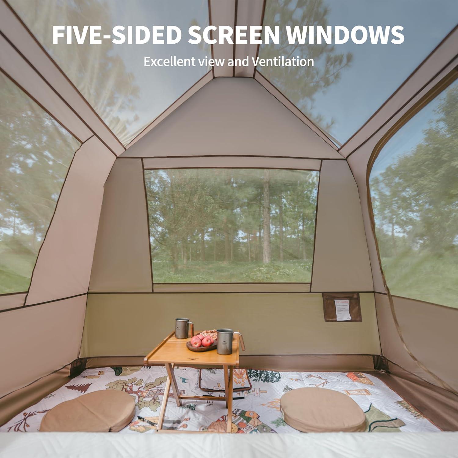 Tienda de Camping Naturehike Village 5.0 Blackout para 4 Personas