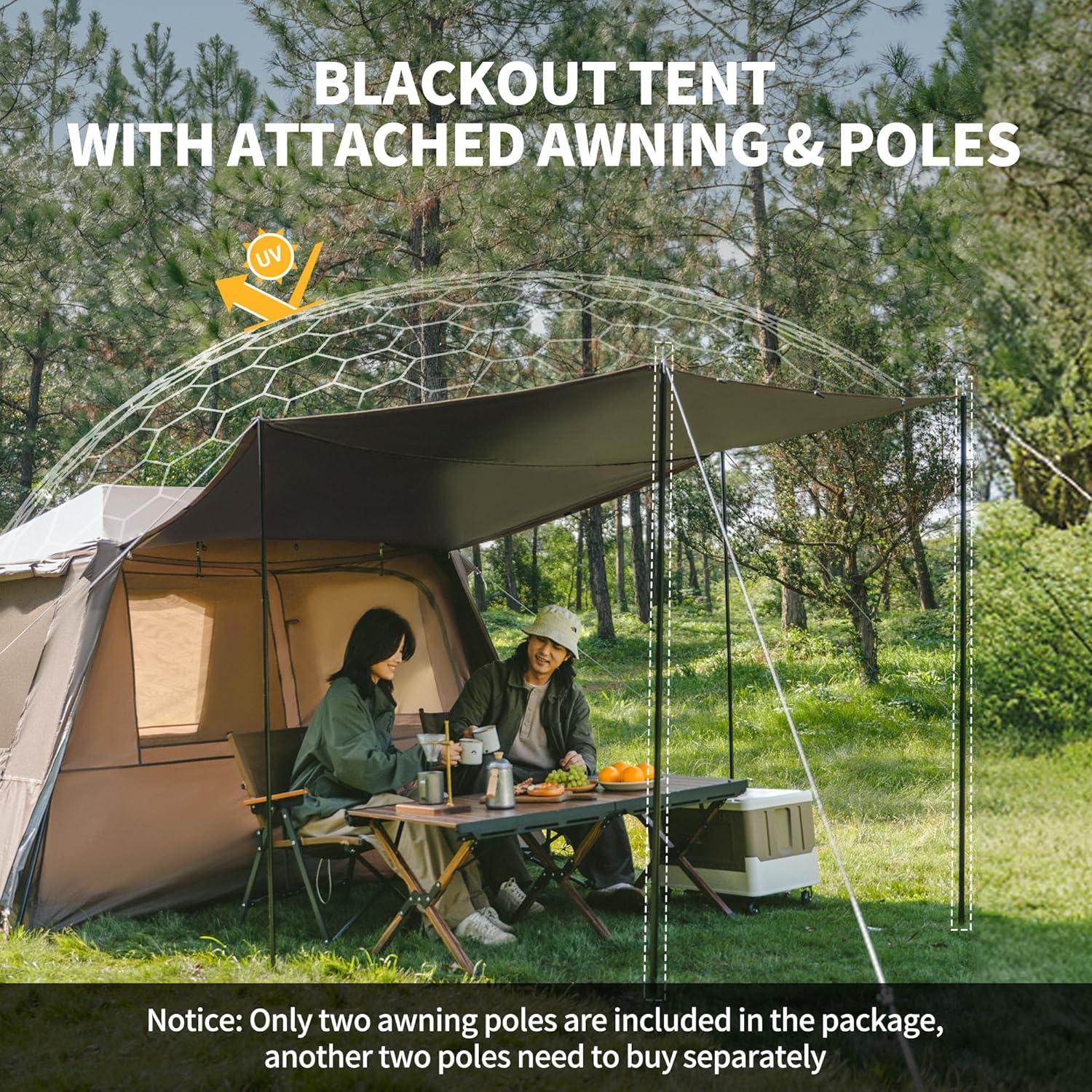 Tienda de Camping Naturehike Village 5.0 Blackout para 4 Personas