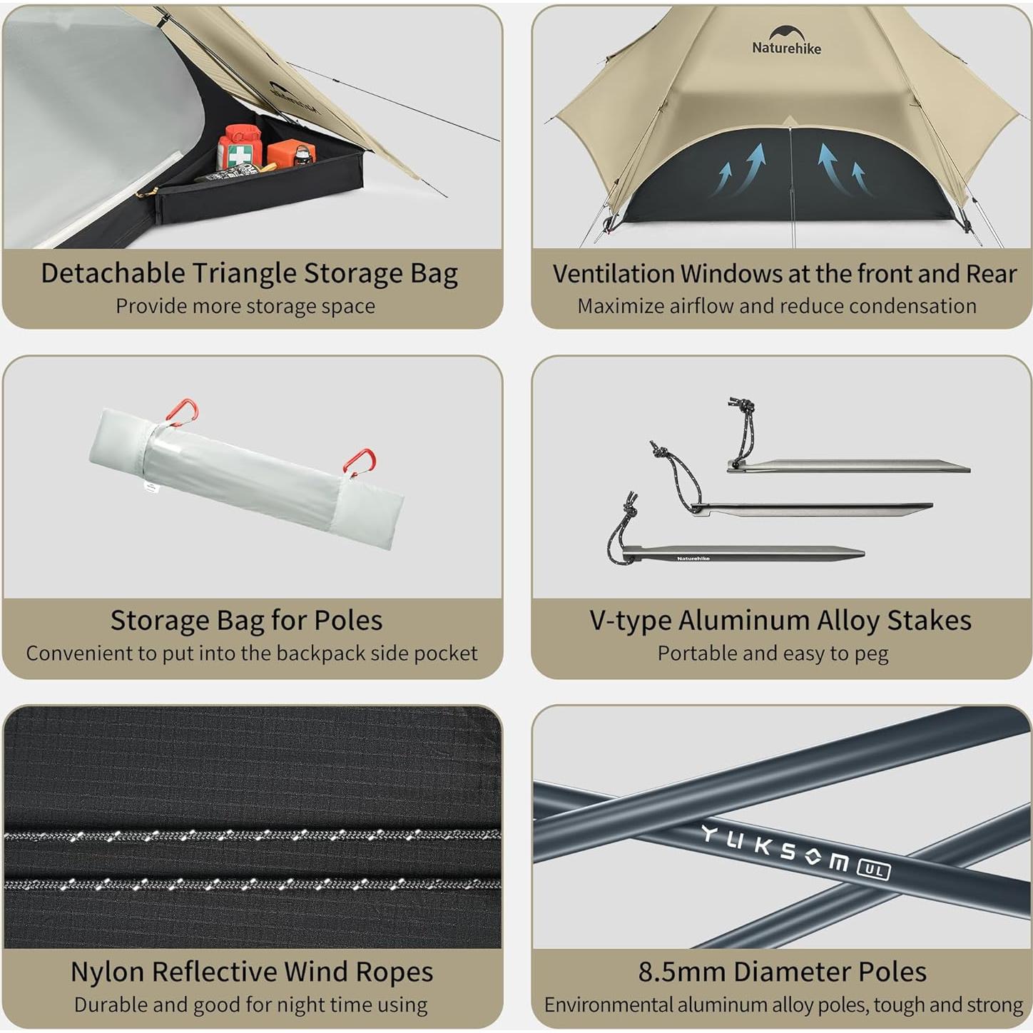 Star River UL 2 Person Backpacking Tent, Double Layer Waterproof Two Person Tents, Lightweight Backpacking Cycling 2 Person Tent