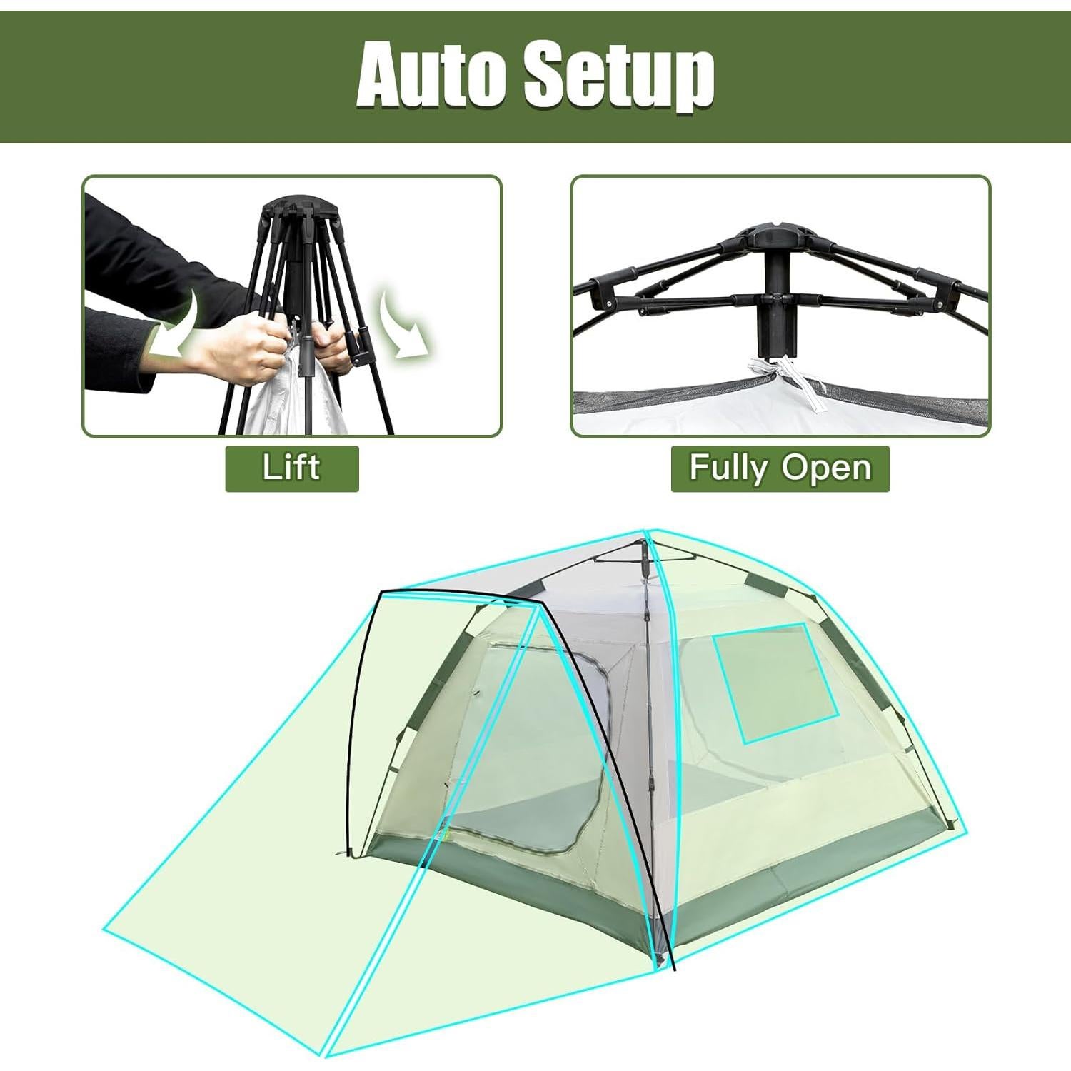 Tienda de Camping Pop Up Night Cat ZP-38-AGN para 3 Personas