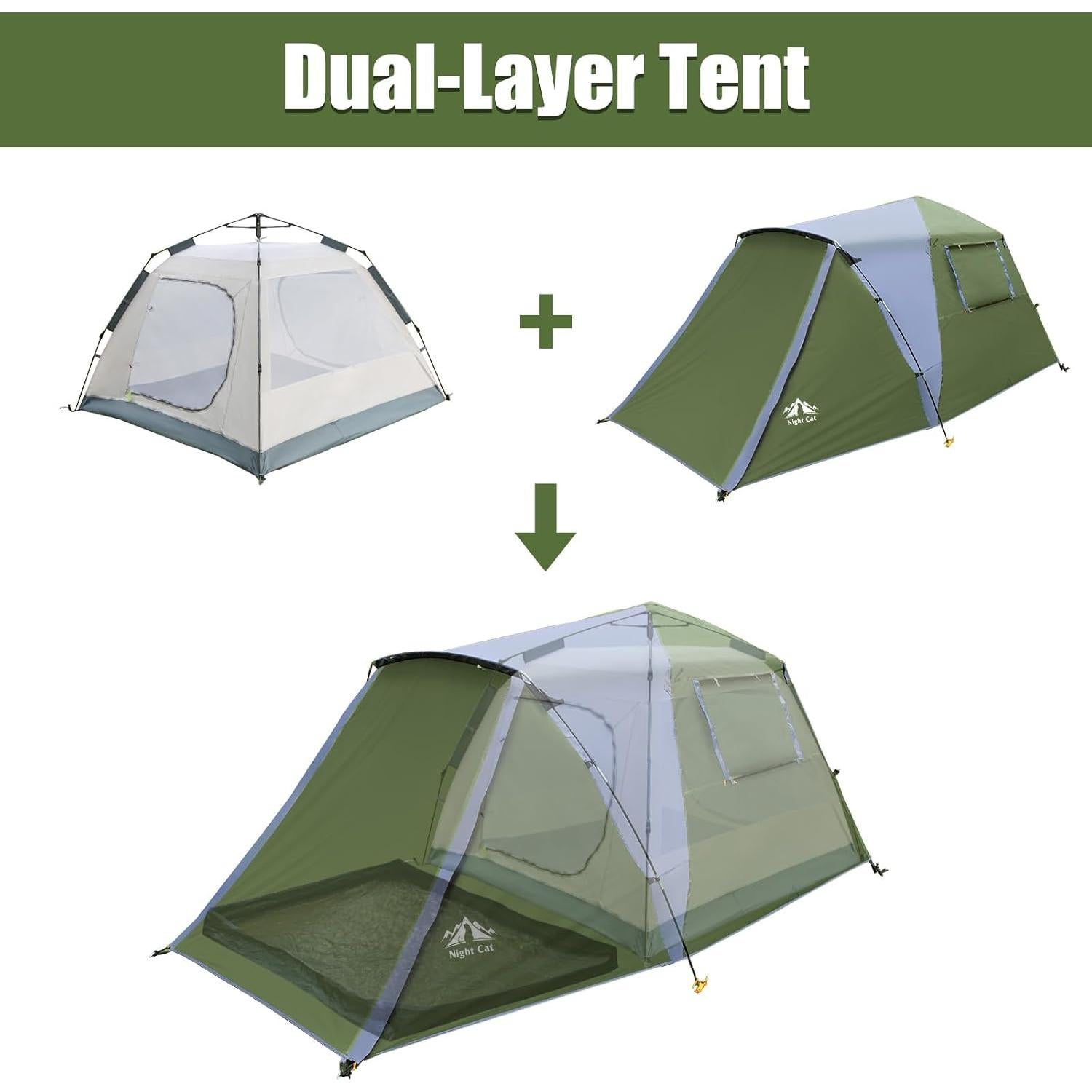 Tienda de Camping Pop Up Night Cat ZP-38-AGN para 3 Personas