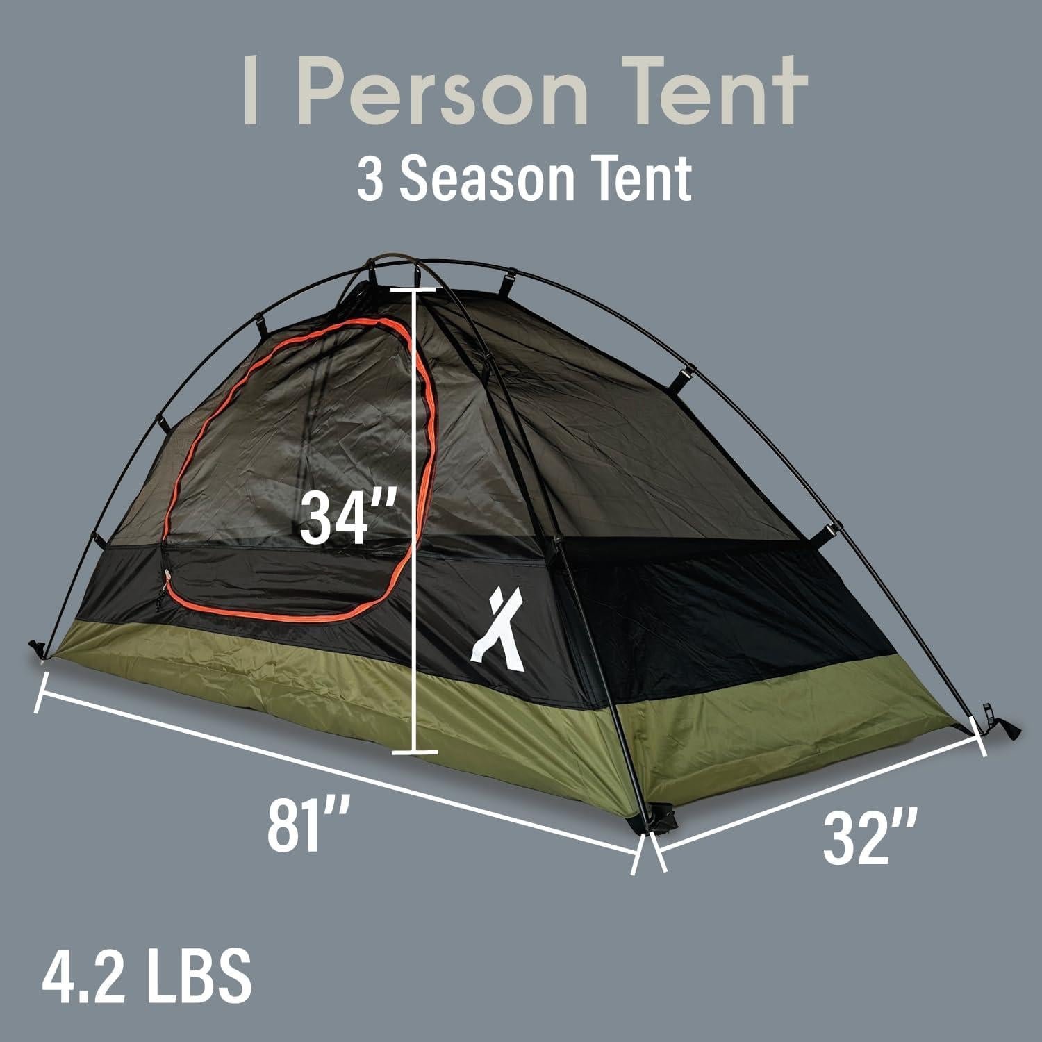 Tienda de Camping Bear Grylls 1 Persona Ultraligera Impermeable