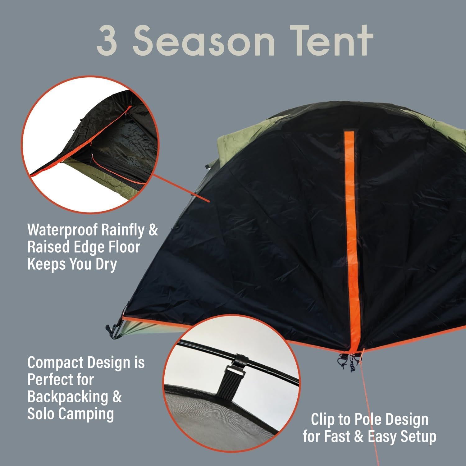 Tienda de Camping Bear Grylls 1 Persona Ultraligera Impermeable