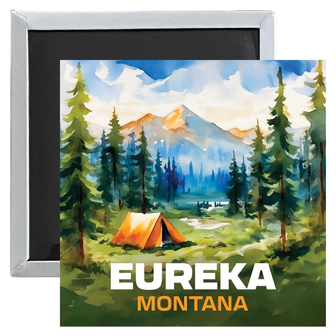 Eureka Montana Souvenir 2.5 x 2.5 Inches Magnet Camping Tent Design Single