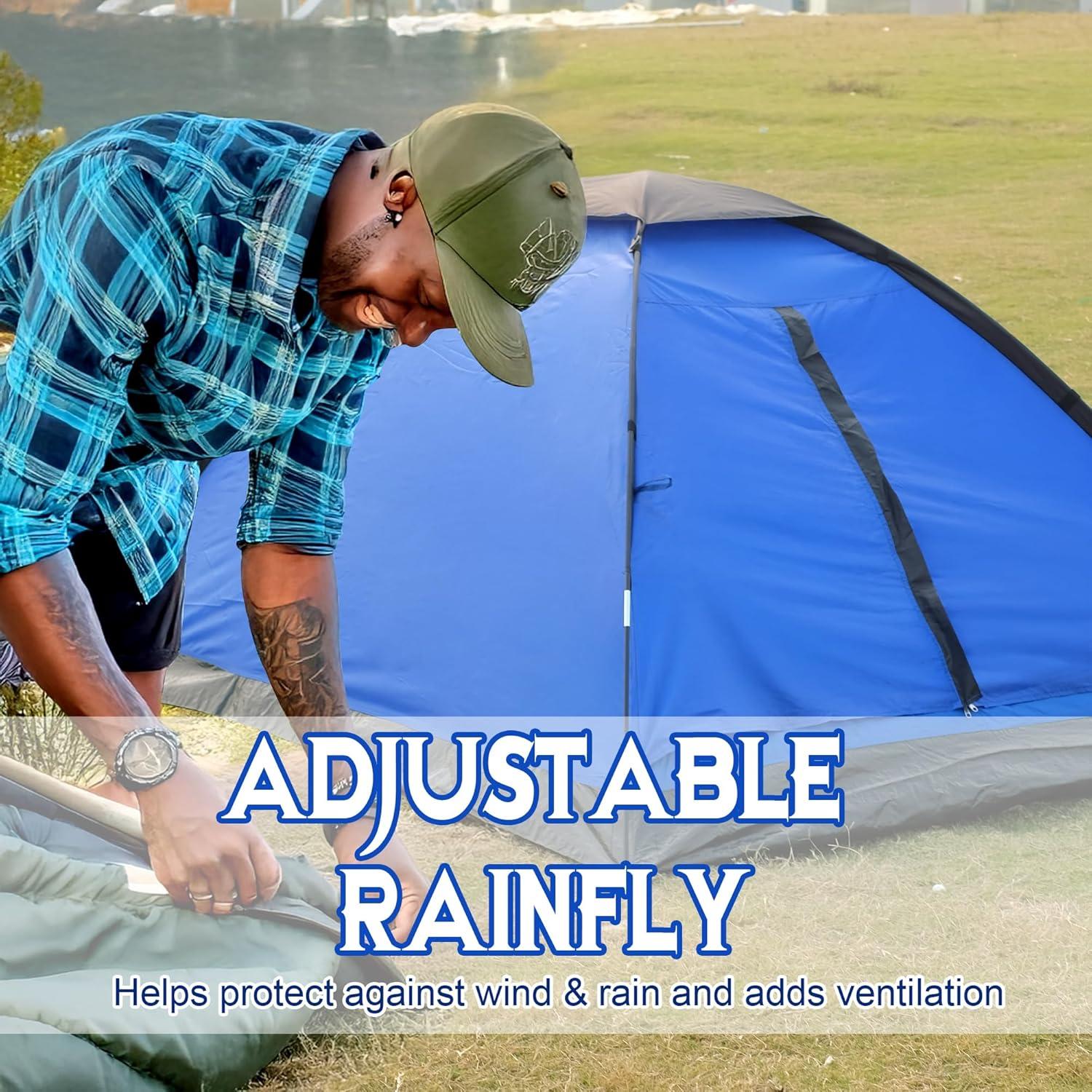 Carpa Domo XL para 2 Personas Impermeable Ligera Azul