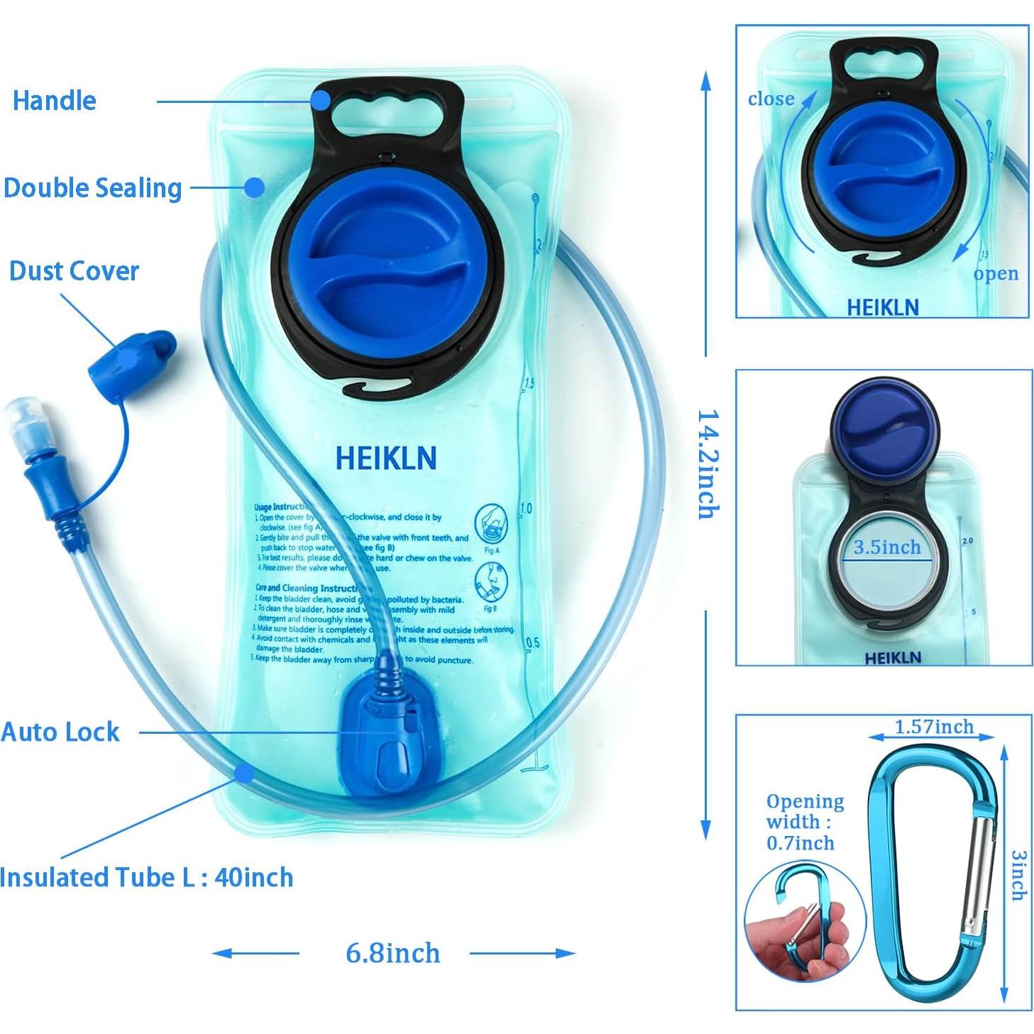 Saco de Hidratación HEIKLN 2L Verde a Prueba de Fugas