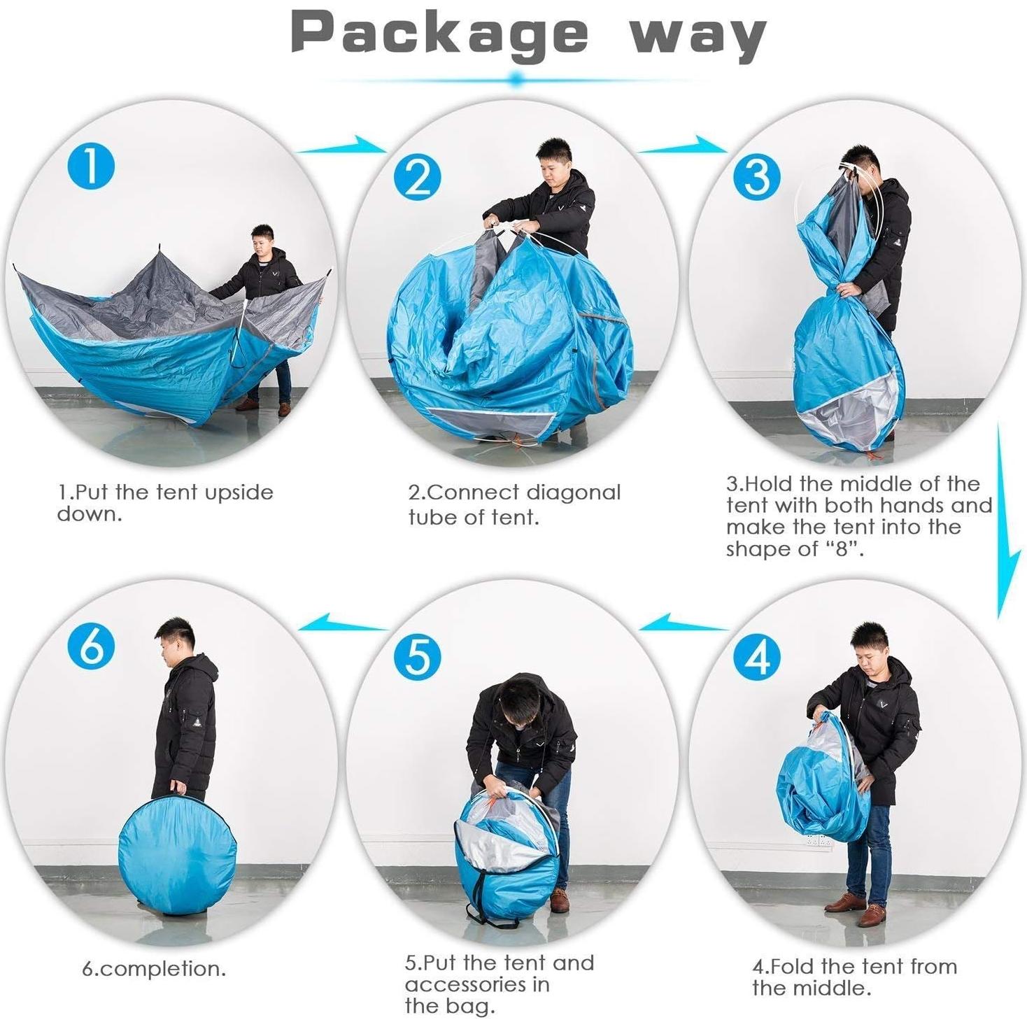 Tienda de campaña Ezone impermeable 4 personas 200x200cm