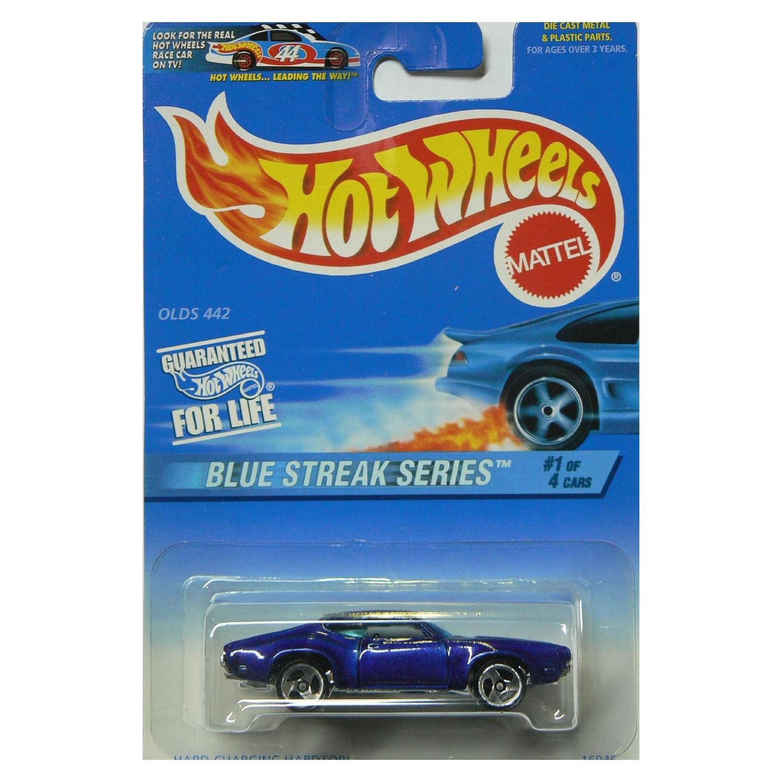 Hot Wheels Mattel 1997 Blue Streak 1:64 Escala Olds 442