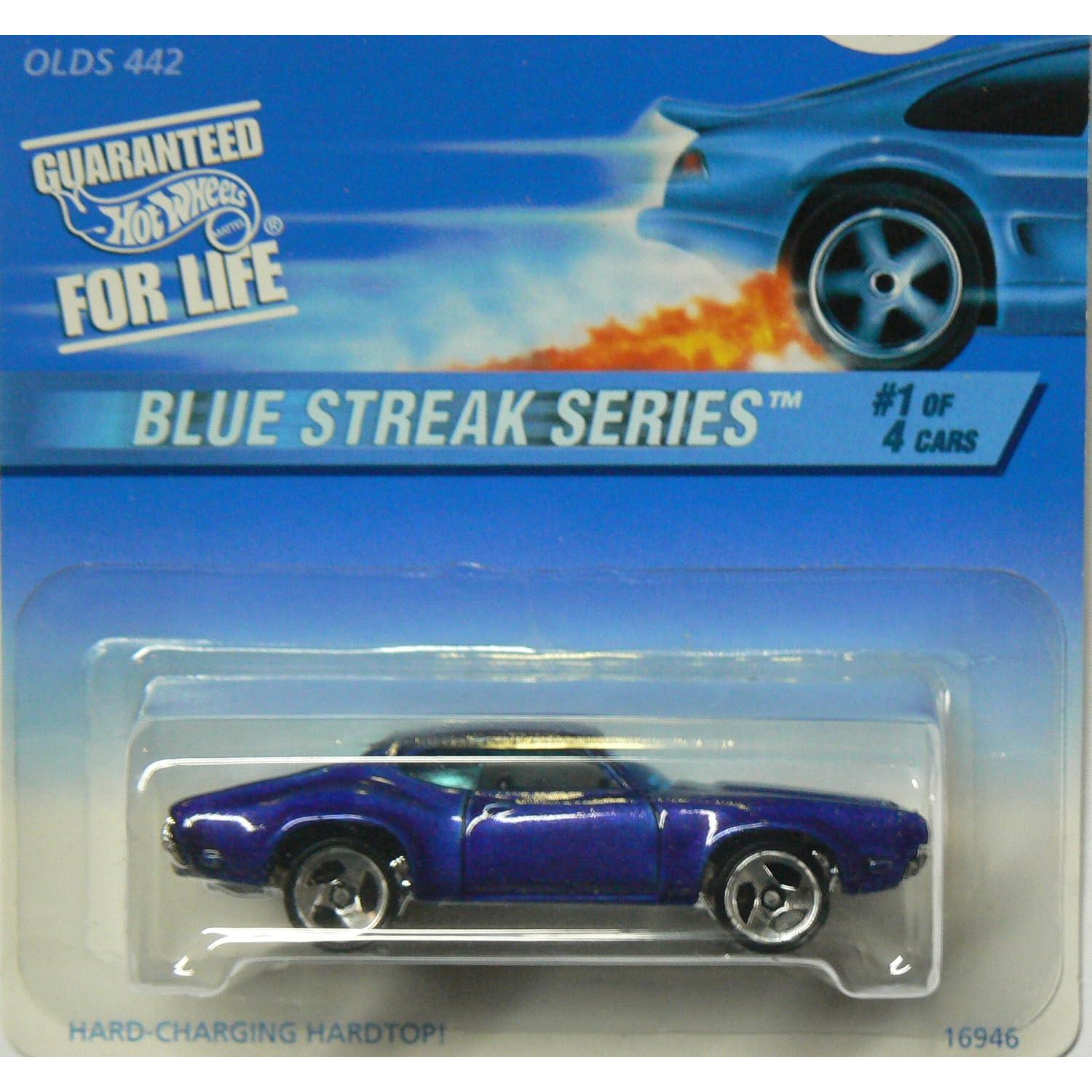 Hot Wheels Mattel 1997 Blue Streak 1:64 Escala Olds 442