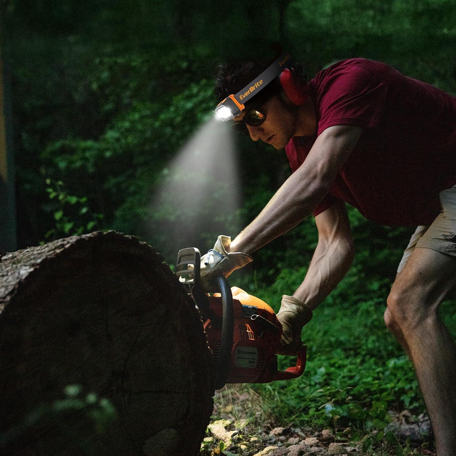 Linterna Frontal EverBrite 300 Lúmenes 7 Modos Ajustable Naranja