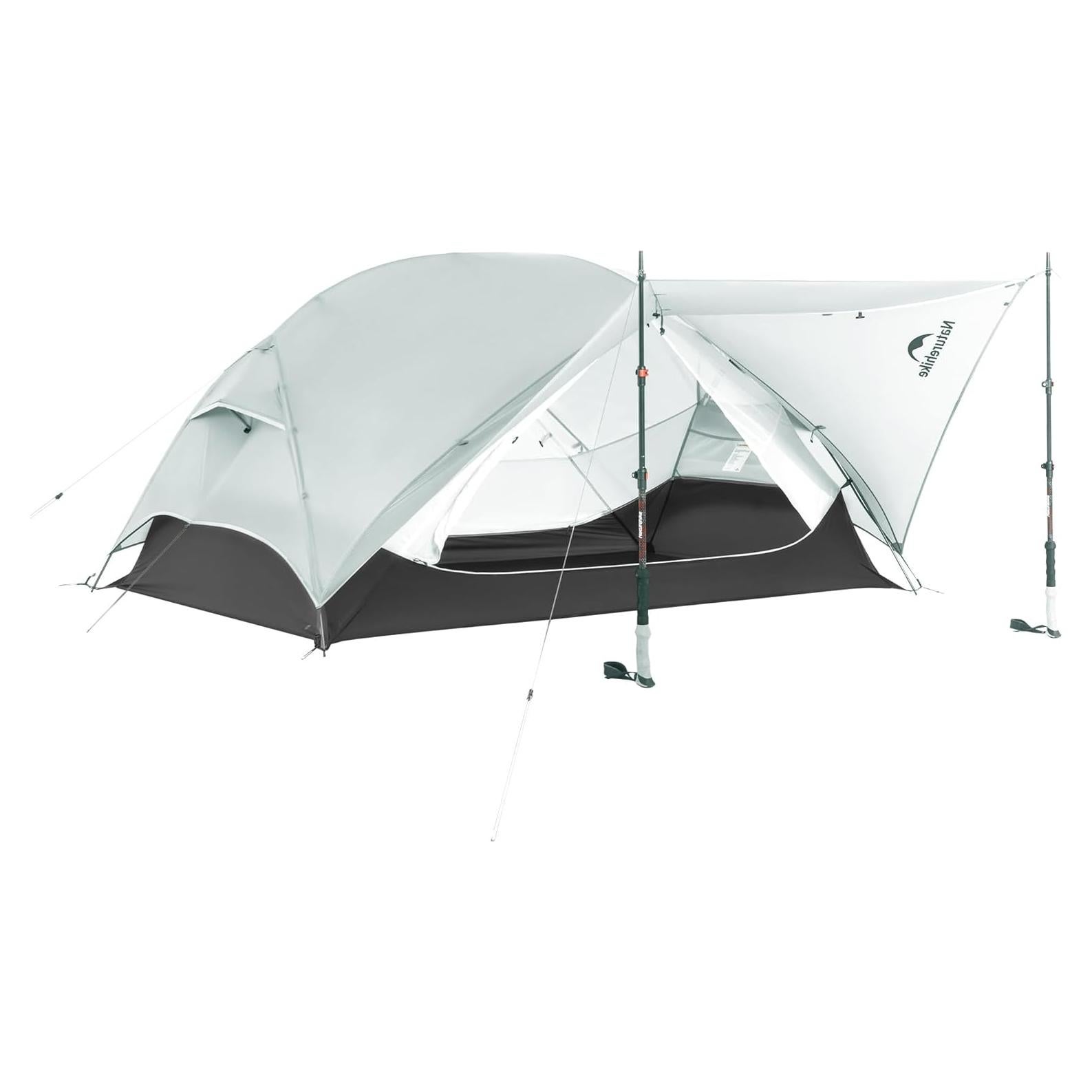 Tienda de Camping Naturehike Mongar UL 2 Personas Gris Nylon 15D