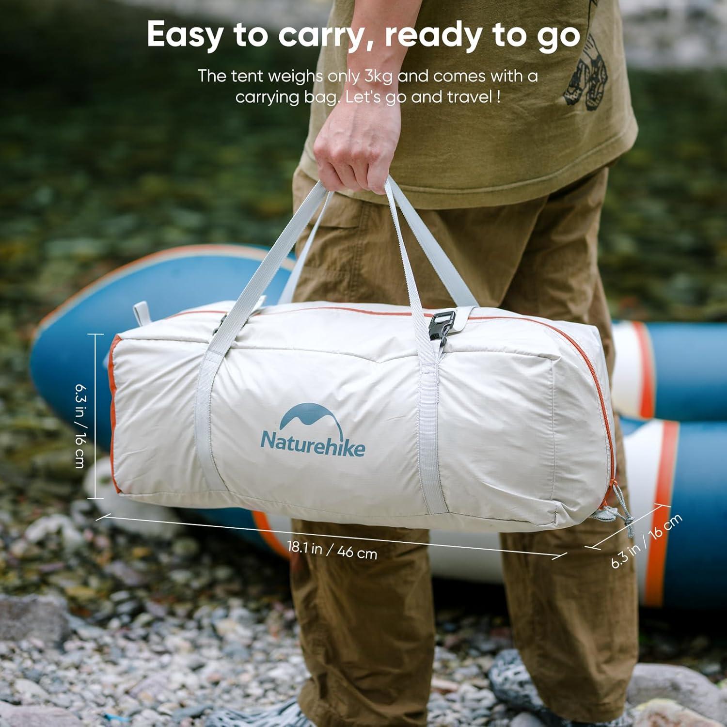 Carpa de Camping Naturehike 2 Personas Doble Capa Impermeable