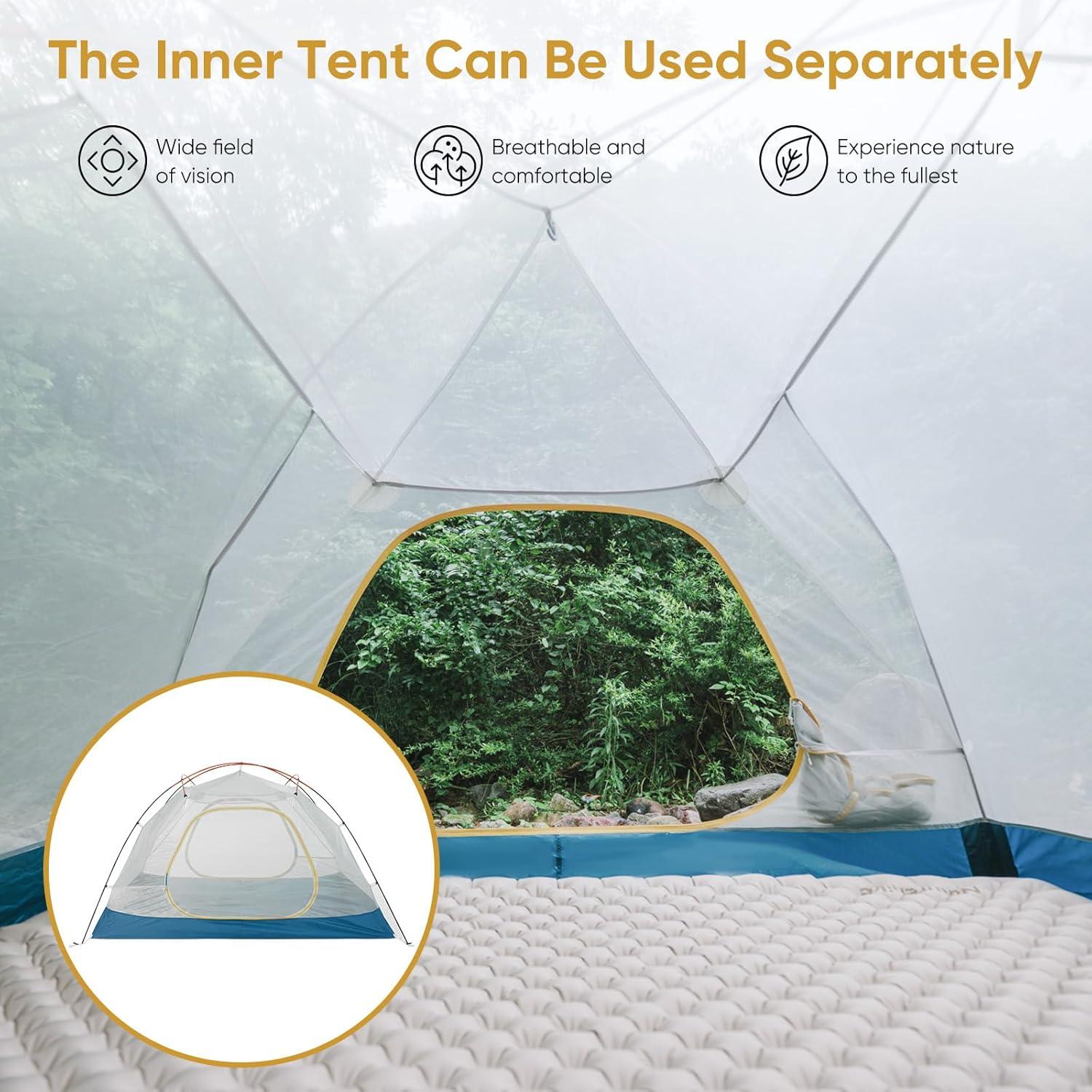 Carpa de Camping Naturehike 2 Personas Doble Capa Impermeable