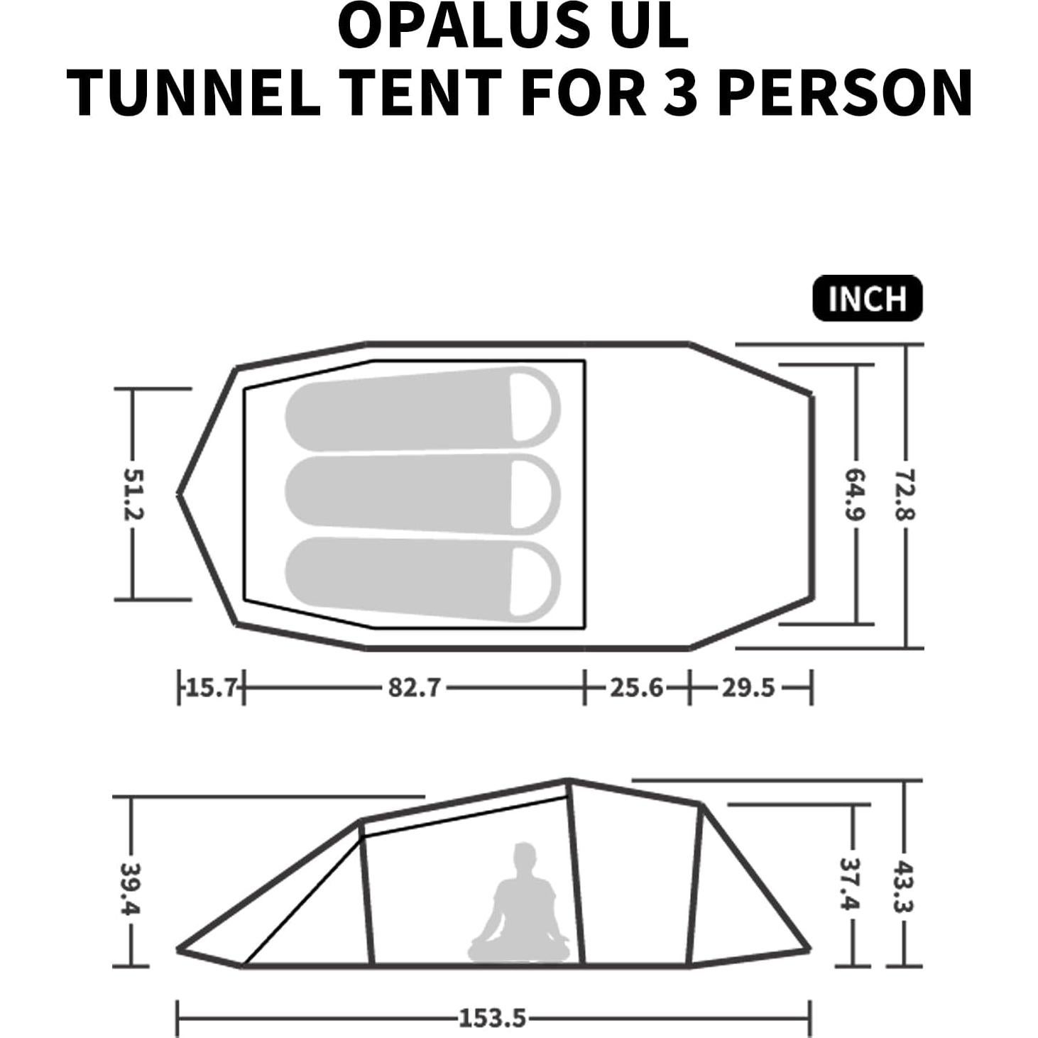 Carpa de Túnel Naturehike Opalus para 2 Personas Impermeable