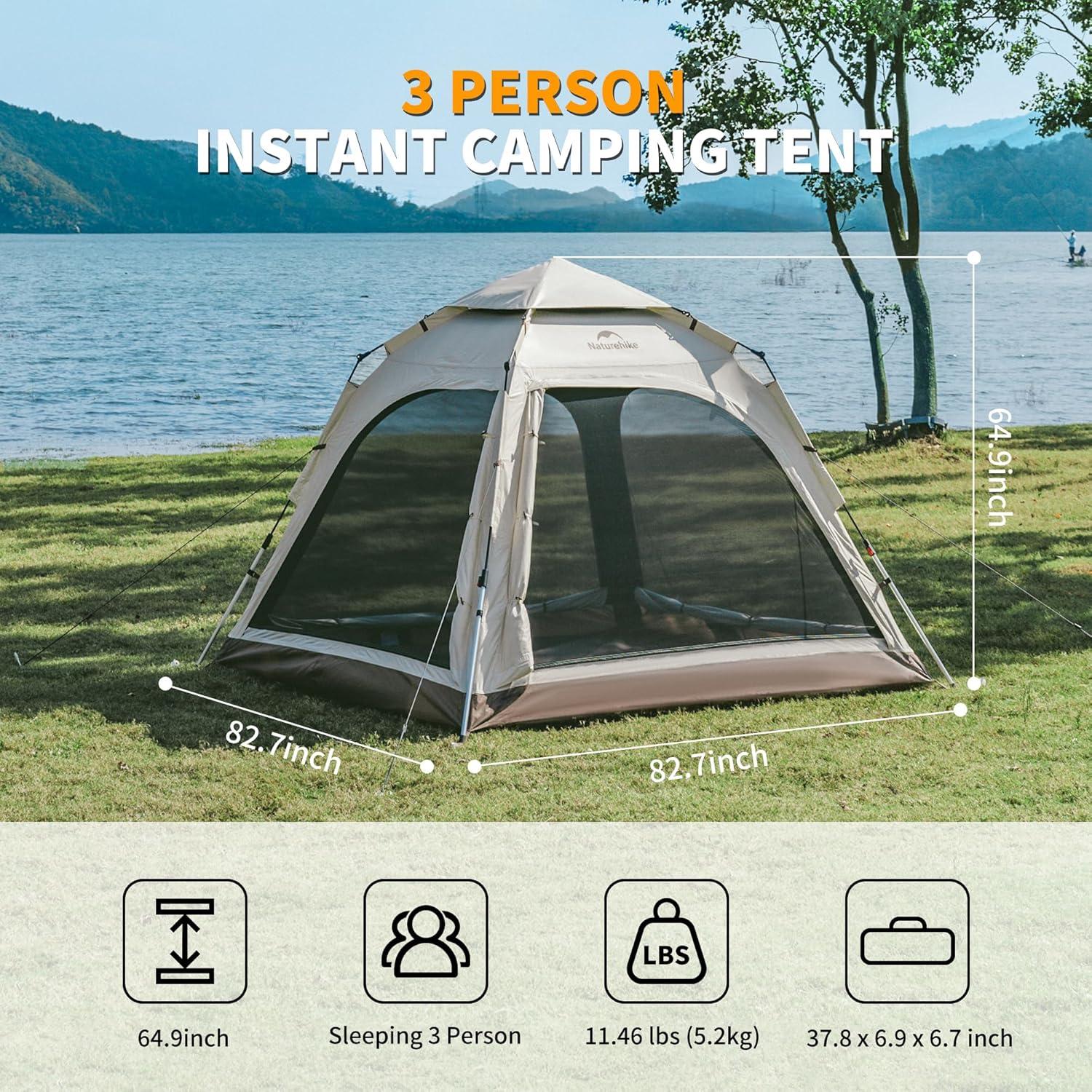 Tienda de campaña Naturehike Ango 3-4 personas impermeable