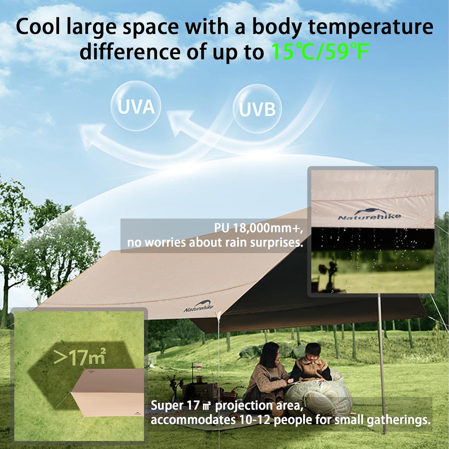 Carpa Impermeable Naturehike 18000MM+ Grande 500x380cm