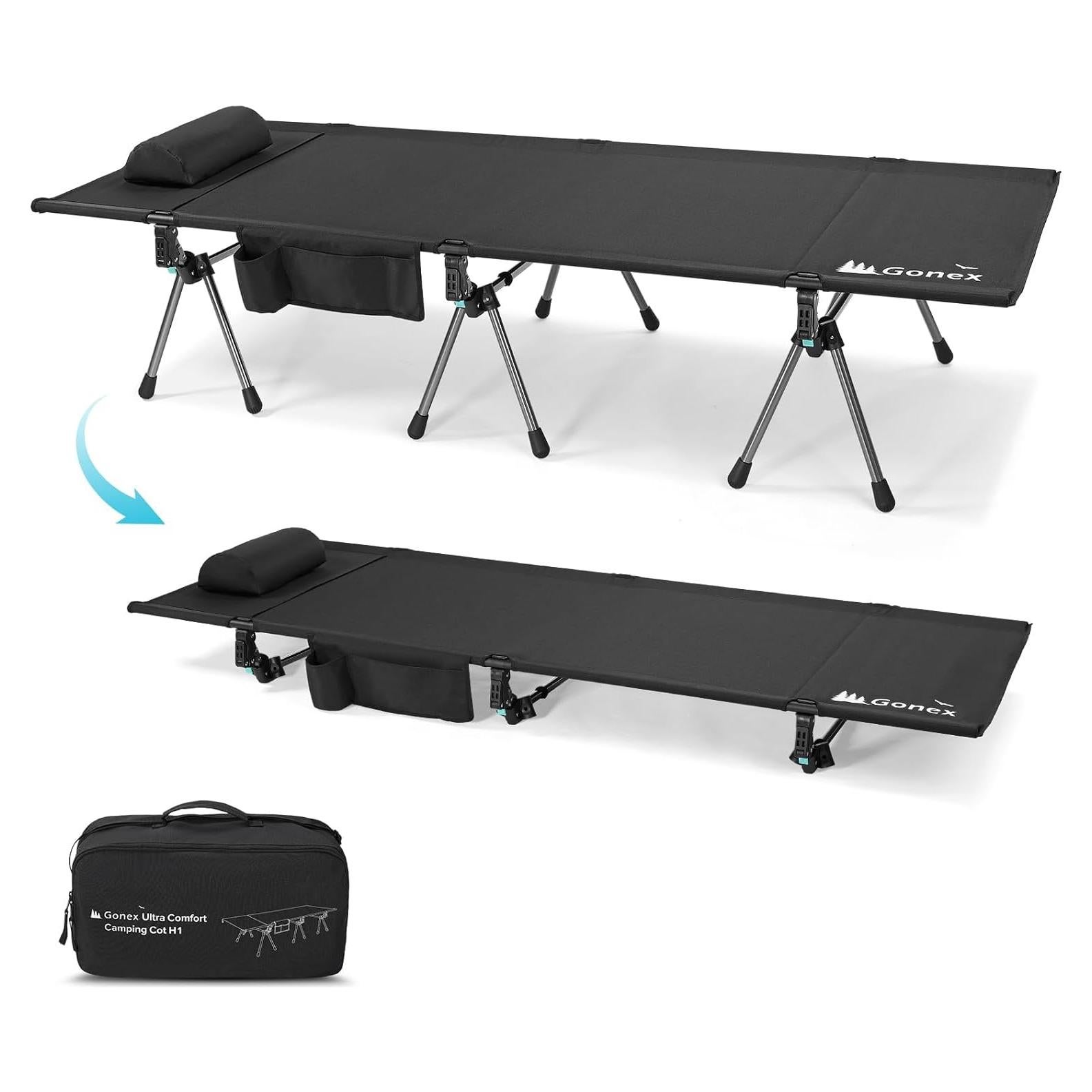 Cama de Camping Gonex Plegable Ultraligera 159kg 189.9x69.9cm