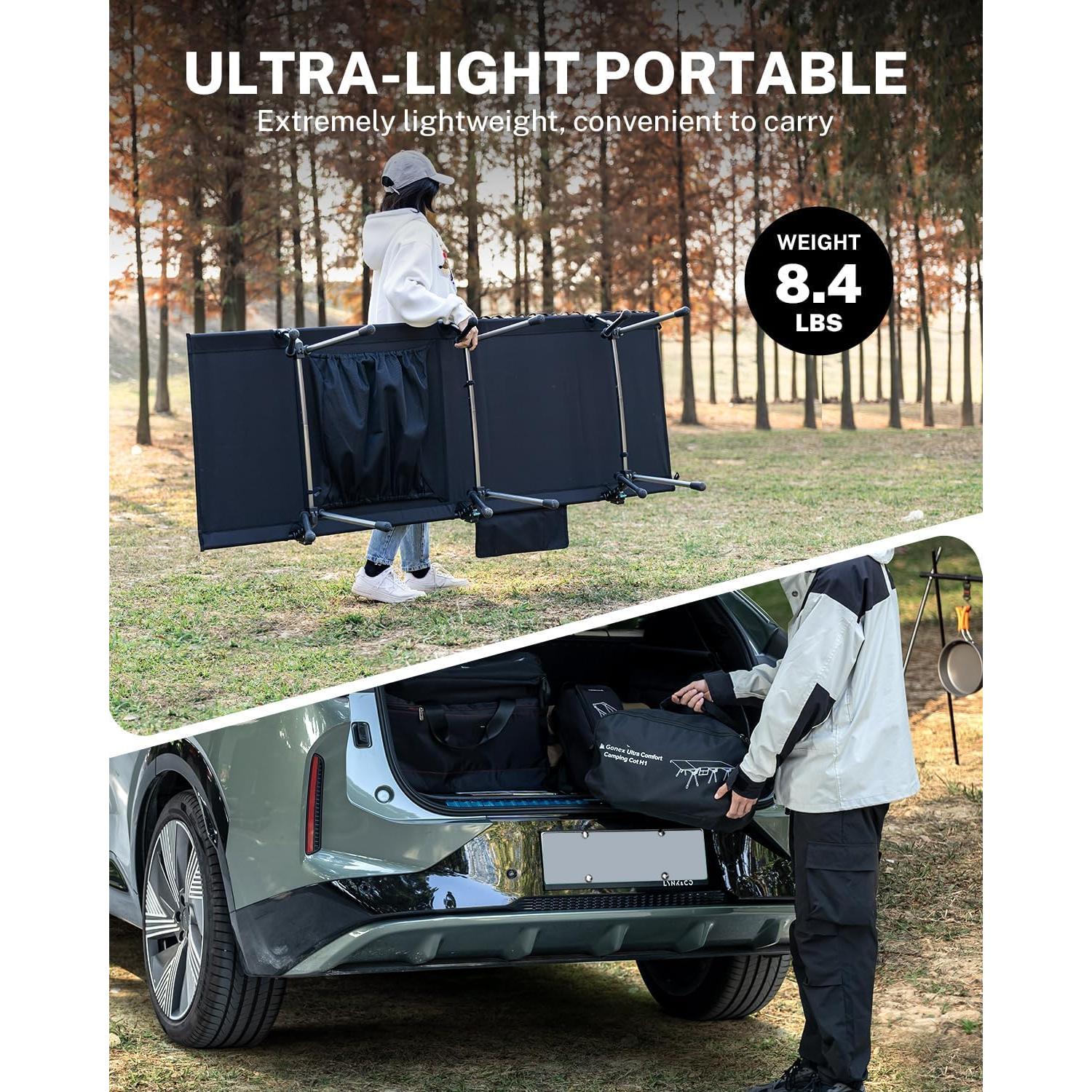 Cama de Camping Gonex Plegable Ultraligera 159kg 189.9x69.9cm