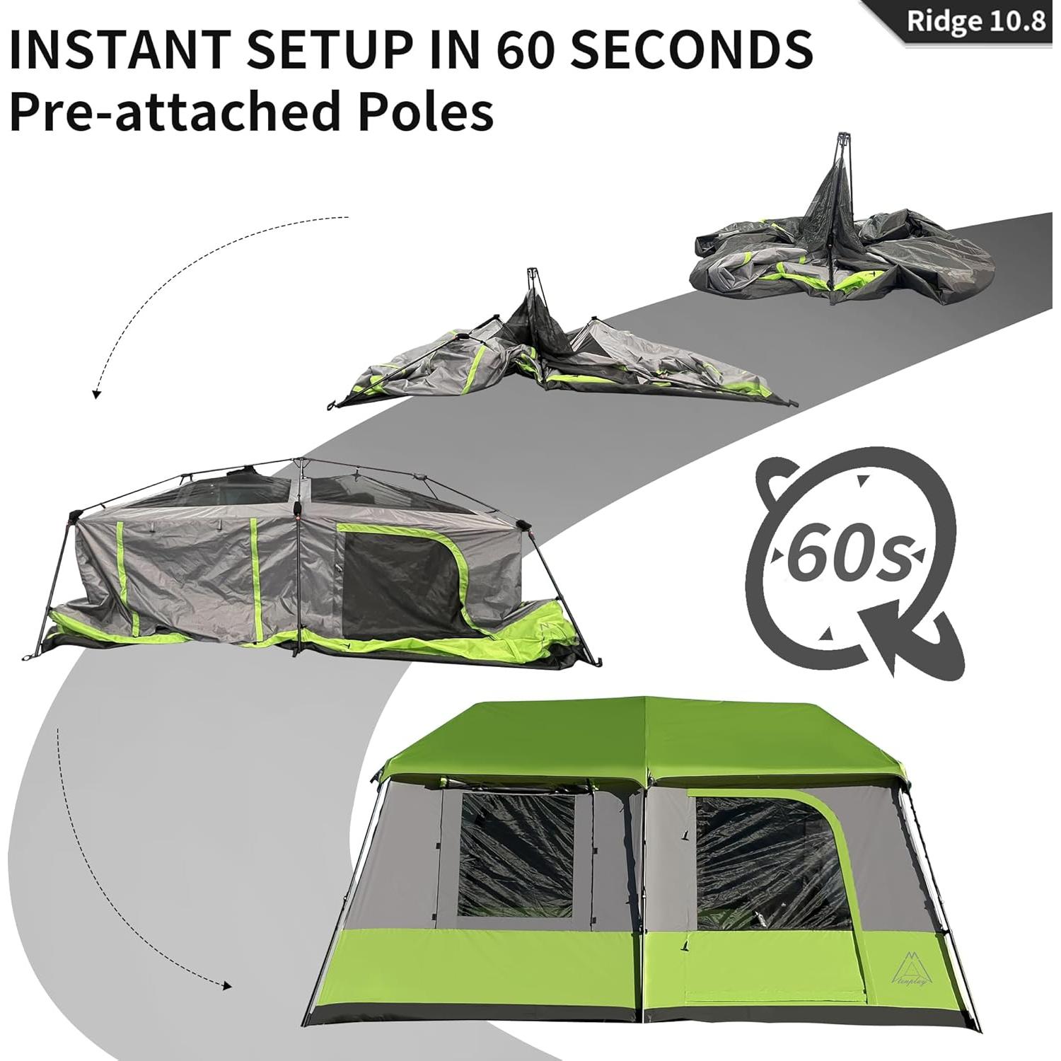 Carpa Familiar Instantánea Tenplay TS-RIDGE10.8 para 8 Personas