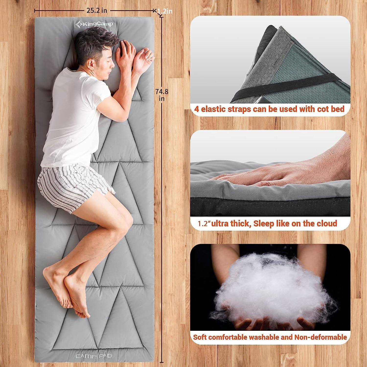 Colchoneta de Camping KingCamp 190.5x63.5cm Ligera y Suave