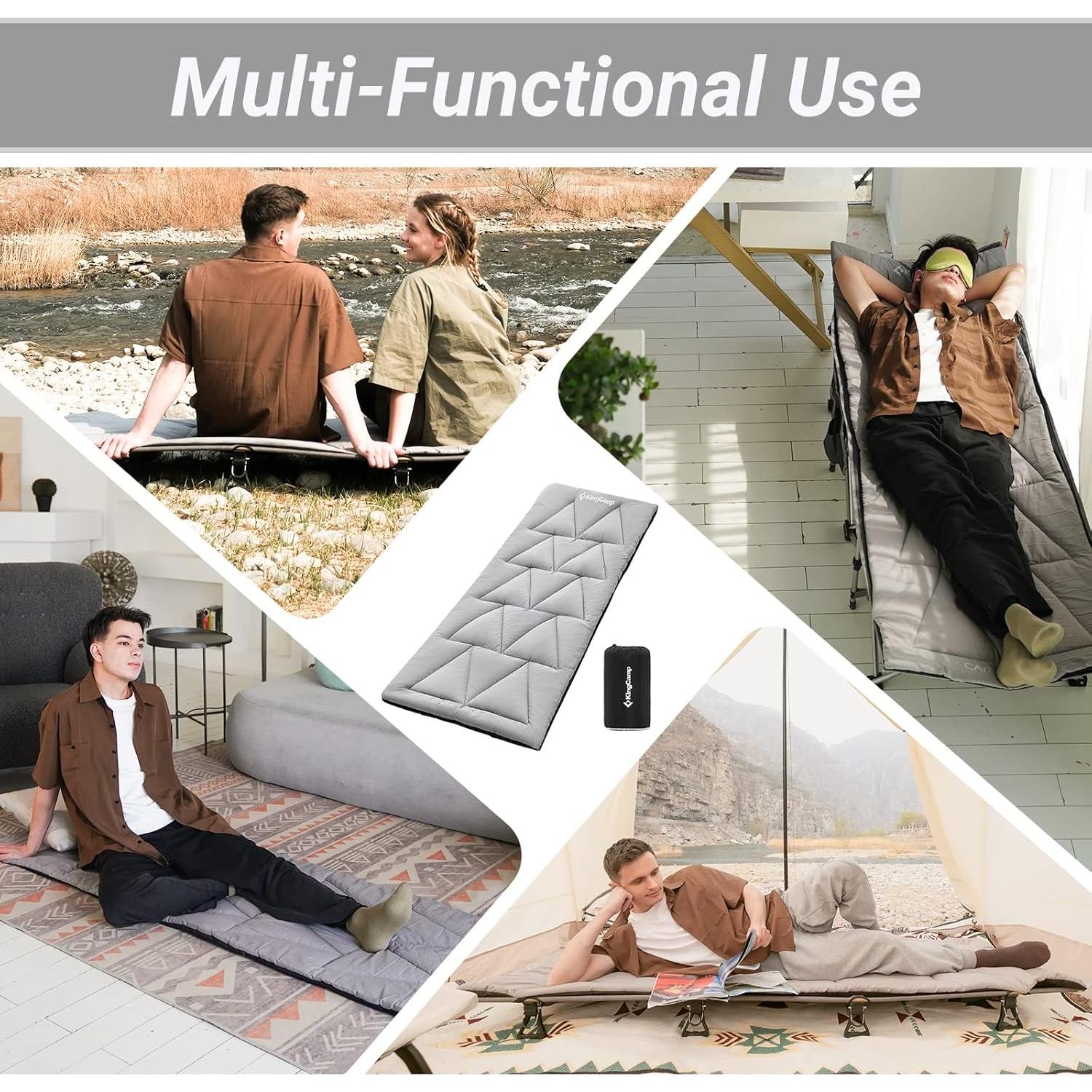 Colchoneta de Camping KingCamp 190.5x63.5cm Ligera y Suave