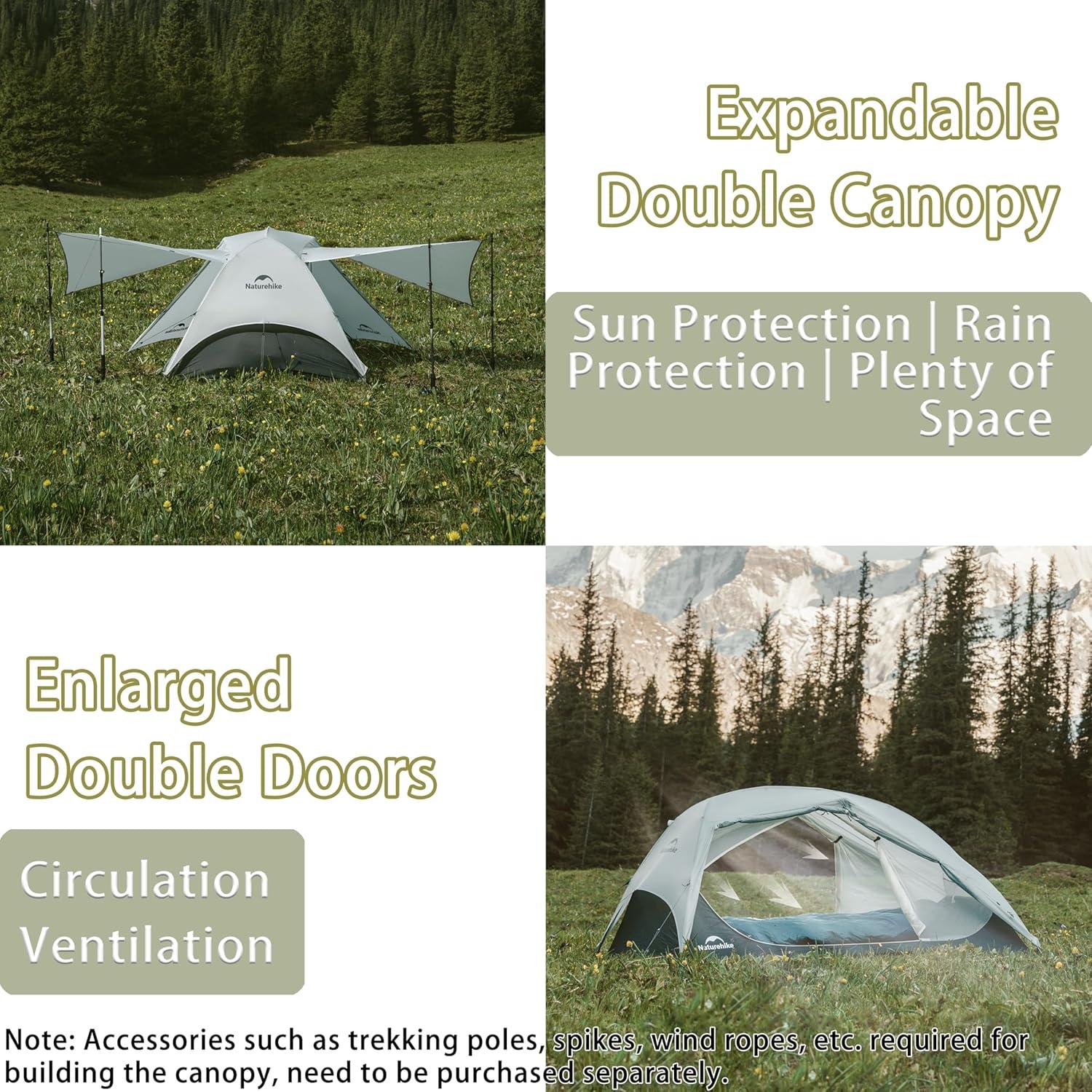 Tienda de Camping Ligera Windhike para 2 Personas 15D Impermeable