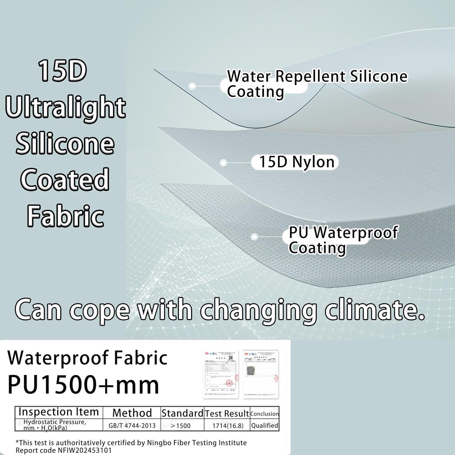 Tienda de Camping Ligera Windhike para 2 Personas 15D Impermeable