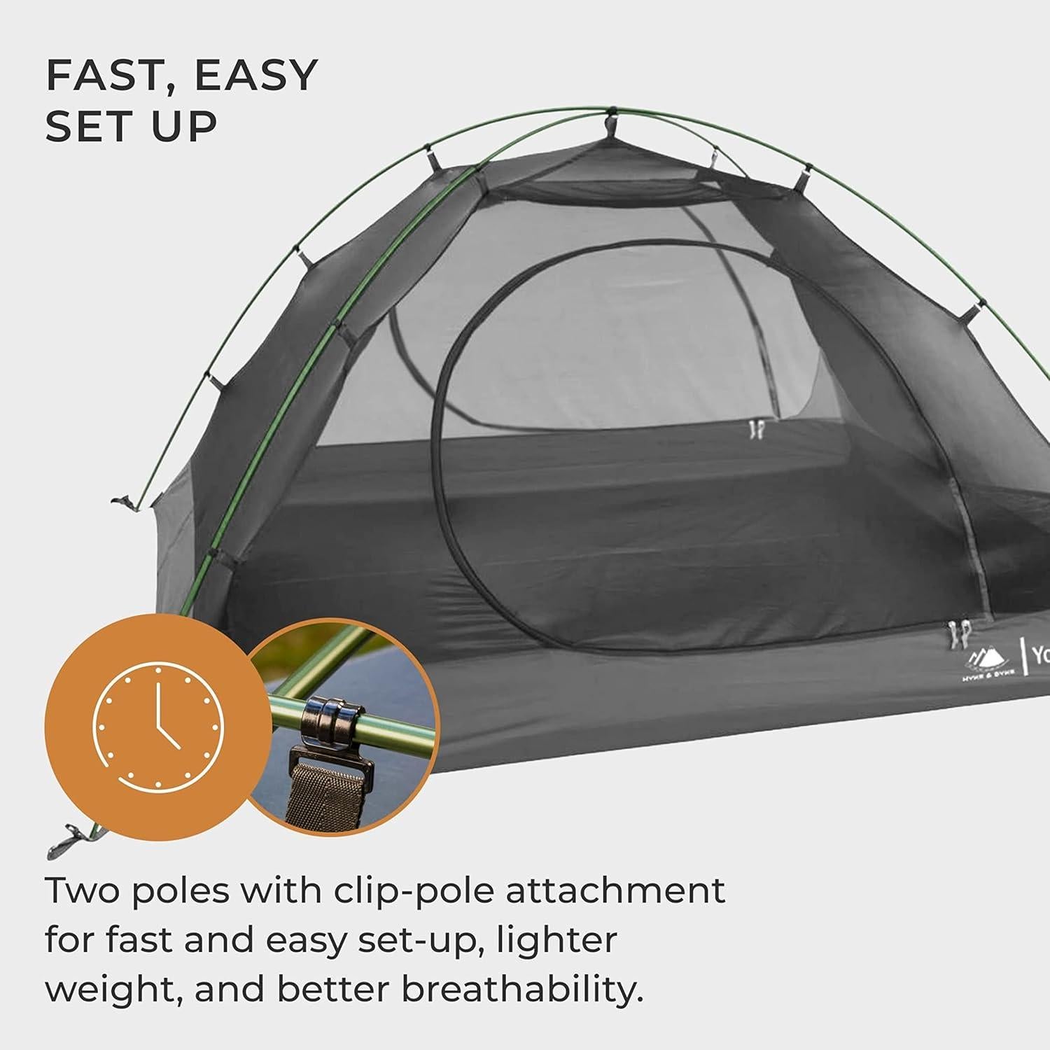 Tienda de Camping Hyke & Byke Yosemite 2 Personas Impermeable