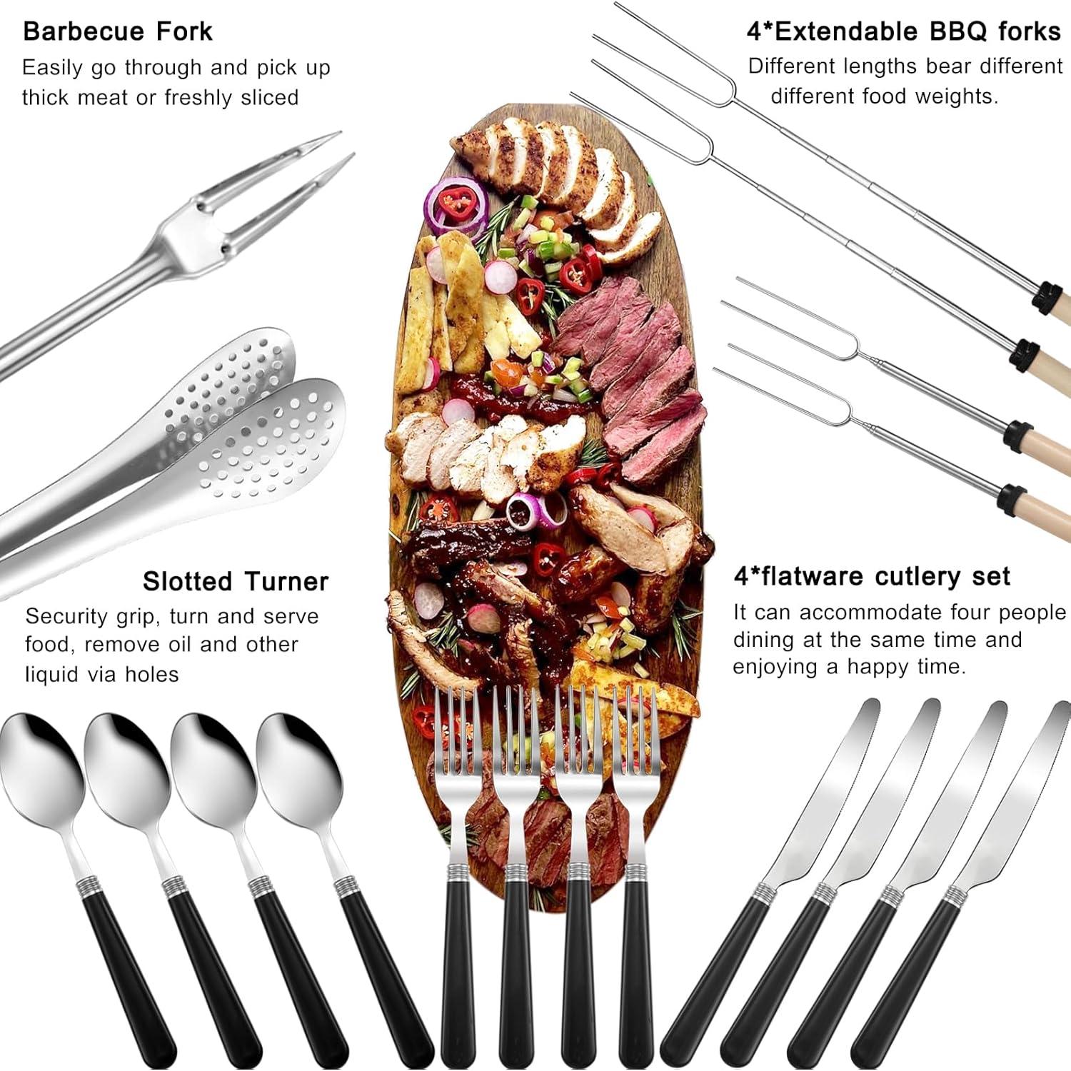 Juego de Utensilios de Cocina para Camping Bsotas 31 Piezas