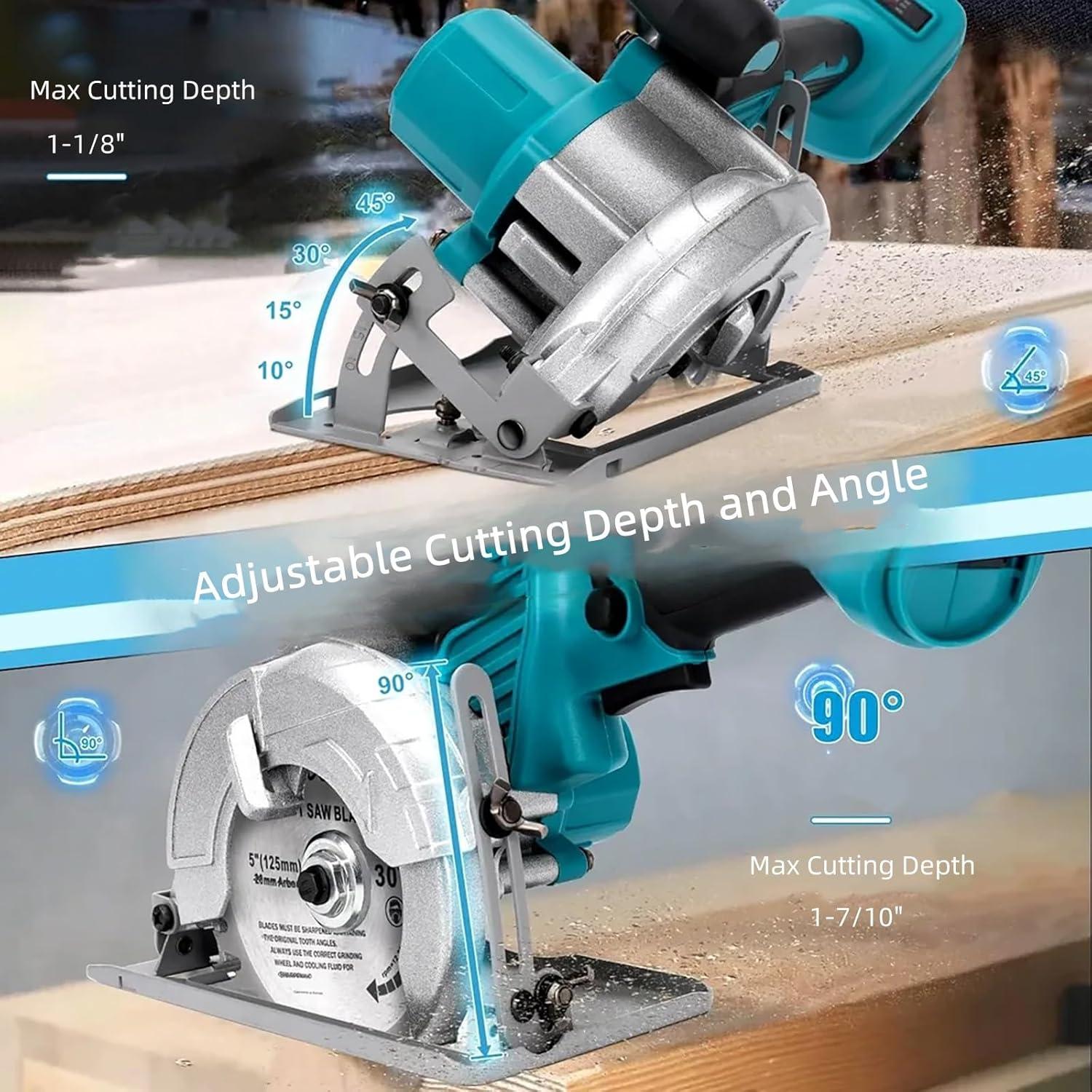 Sierra Circular Inalámbrica Heimerdinger 5" 6500 RPM 18V