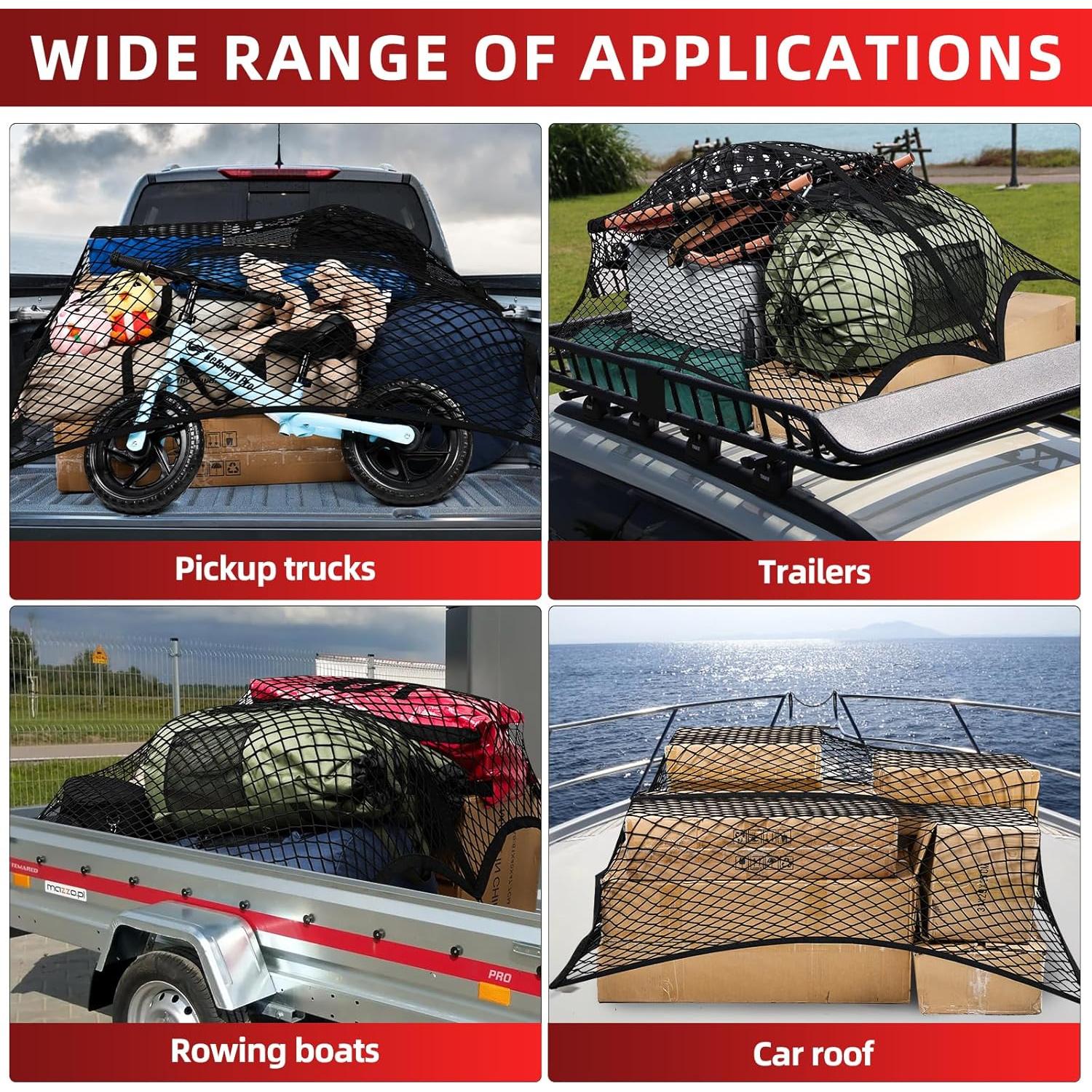 Red de Carga KRZKRZ para Cama de Camioneta 4x4 Estirable