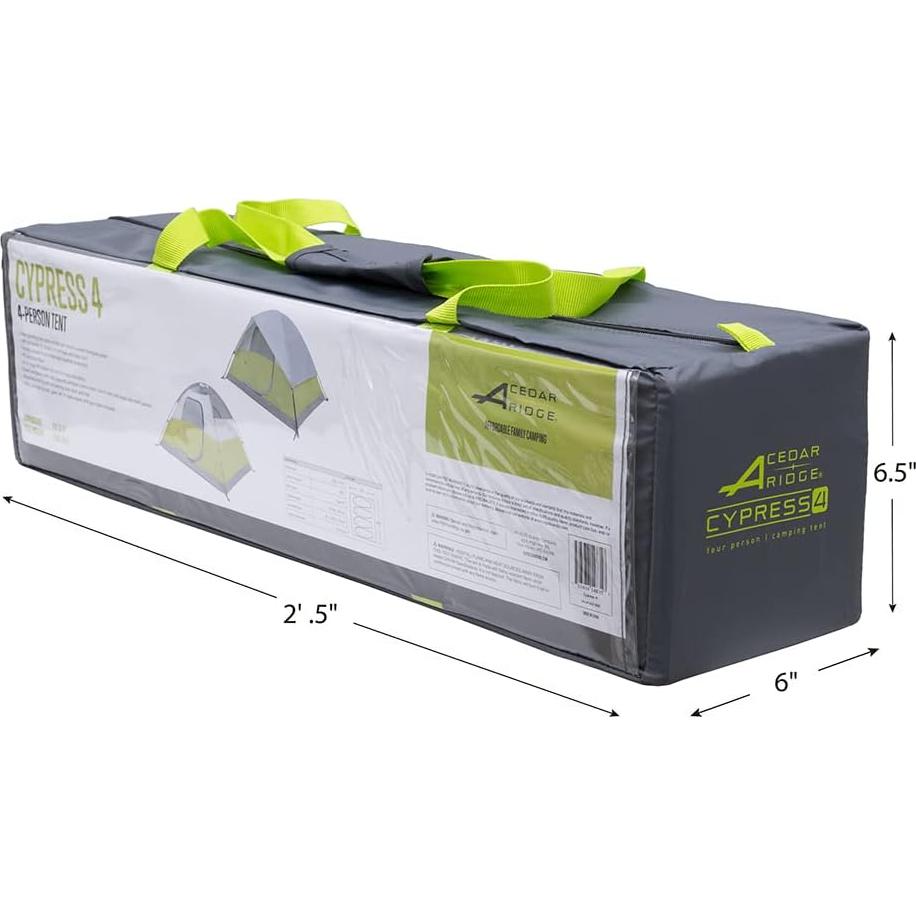 Carpa de Camping Cedar Ridge Cypress 4 Personas Impermeable