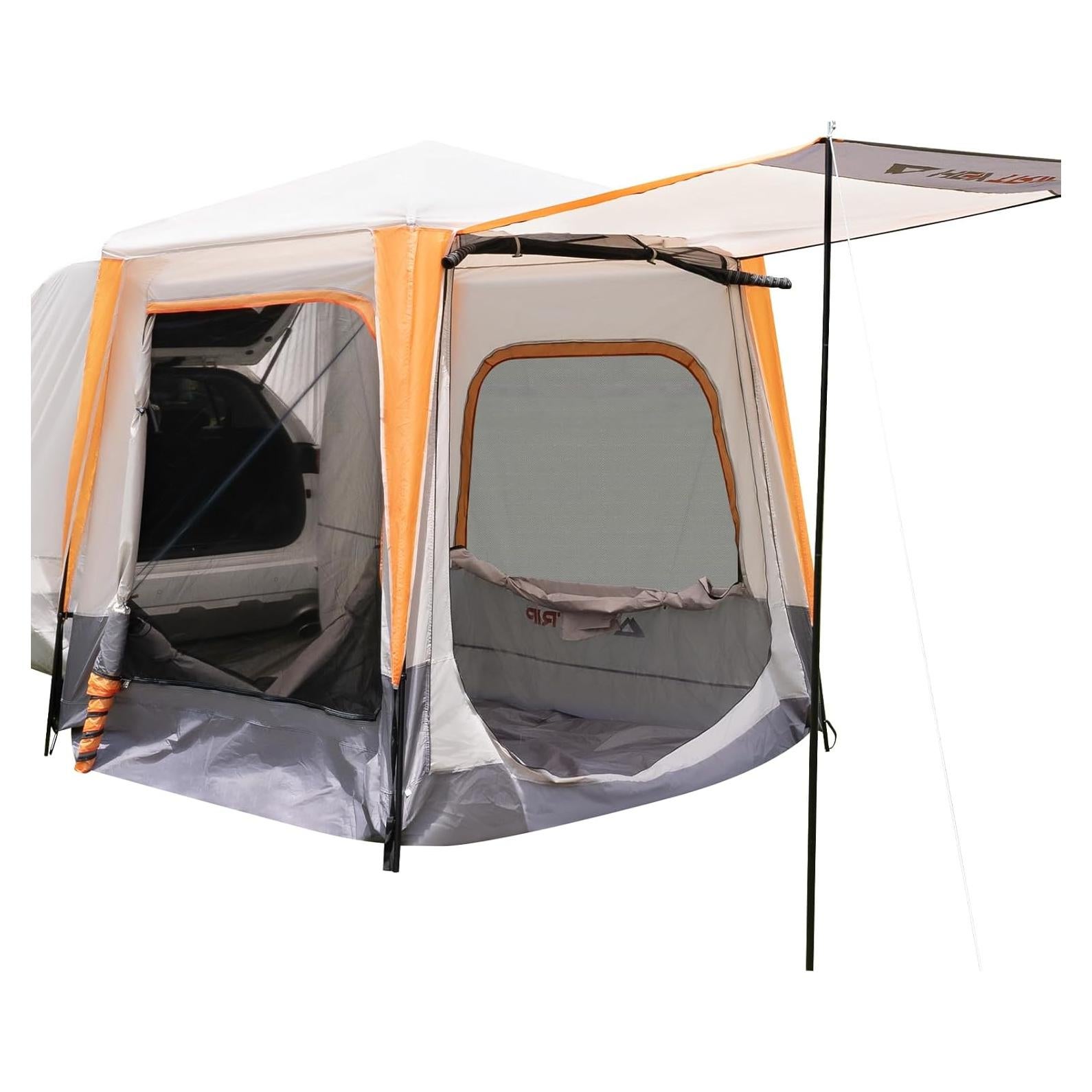 HEYTRIP SUV Tent for Camping with Poles Double Door Design SUV Camping Tent Waterproof Rainfly Car Camping Tent for Couples or Family