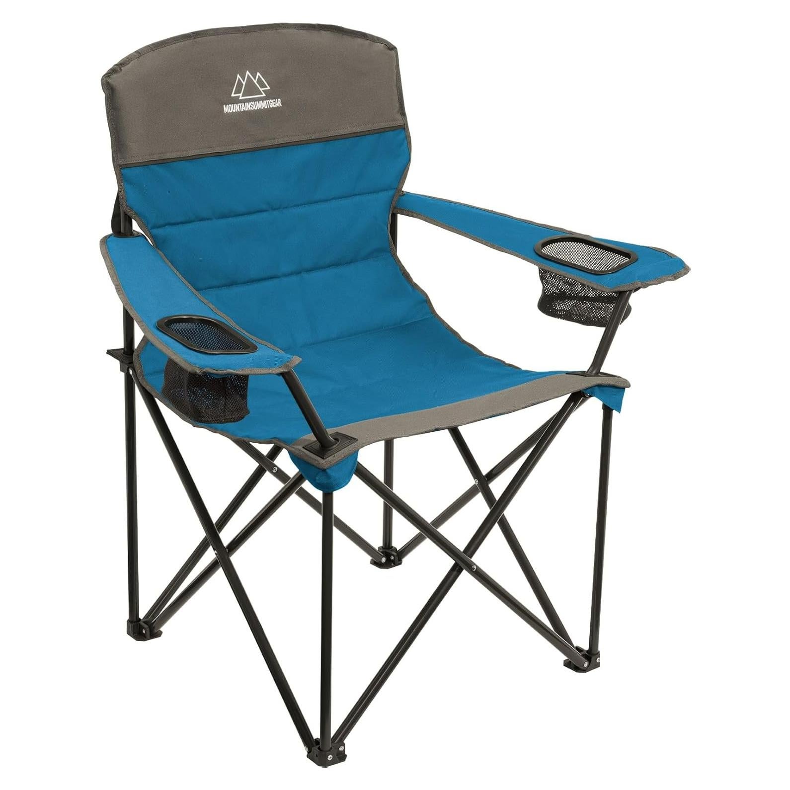 MOUNTAIN SUMMIT GEAR Quilted Standard Camping Chair with Padded Seat and Back for Camping/Hiking/Backpacking Made by Caddis Sports (Standard Chair (Blue))