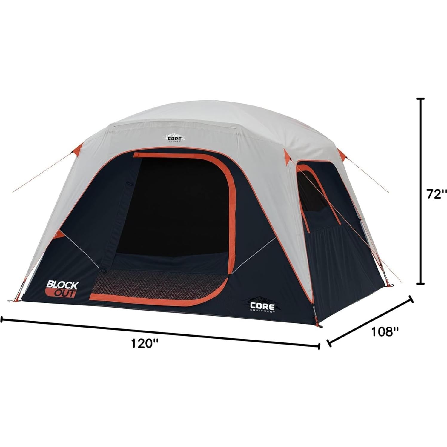 Tienda de Camping CORE Domo Blockout 6 Personas Negra