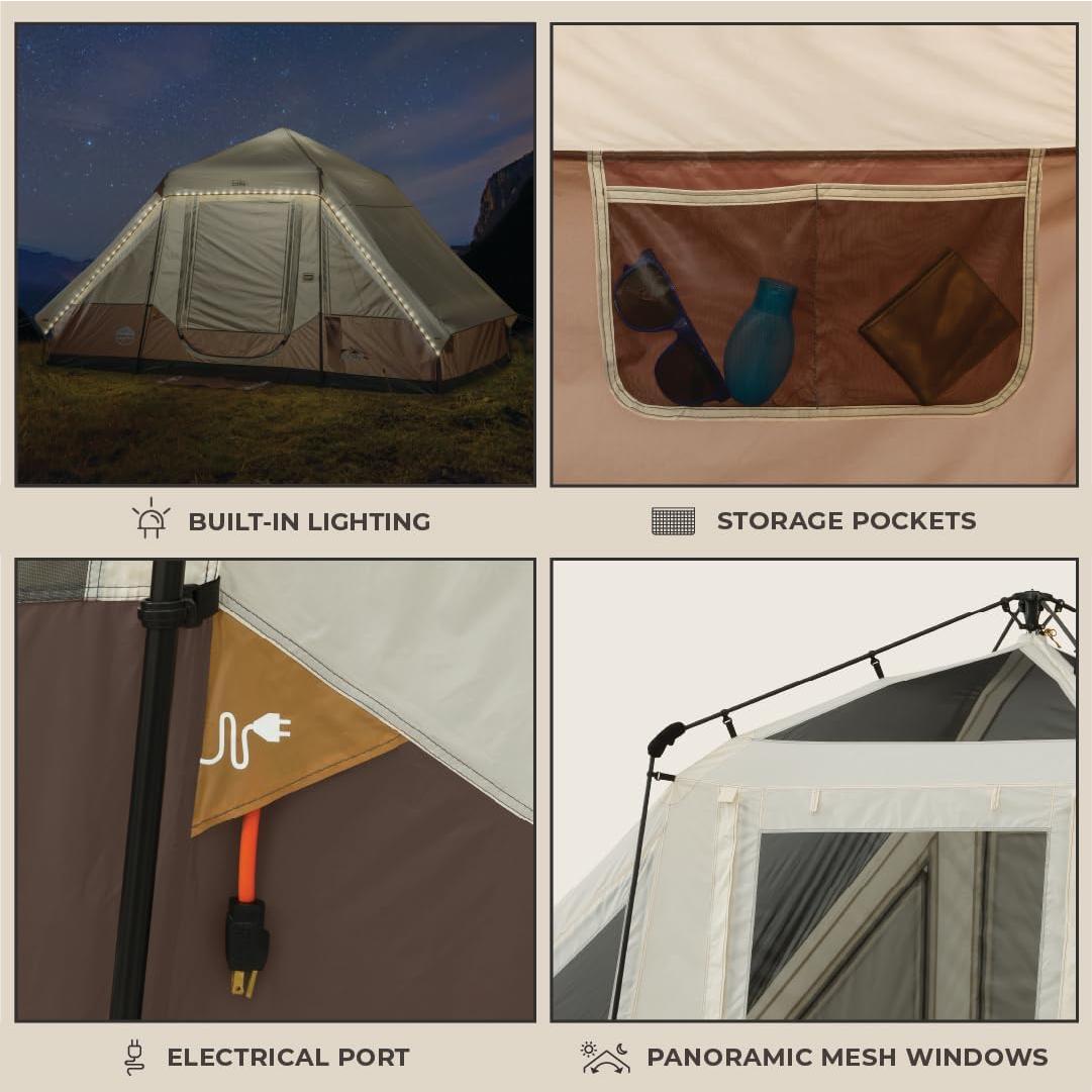 Carpa Instantánea CORE Iluminada 6 Personas con LED y Bolsa