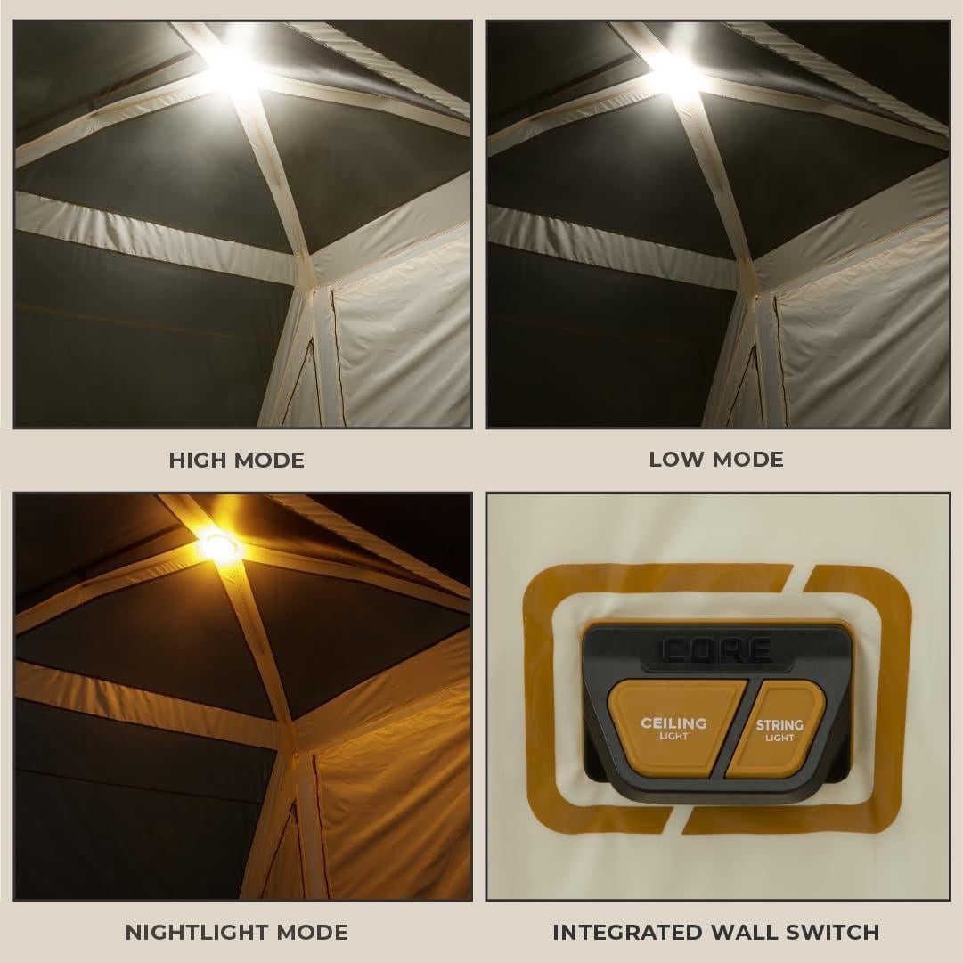 Carpa Instantánea CORE Iluminada 6 Personas con LED y Bolsa