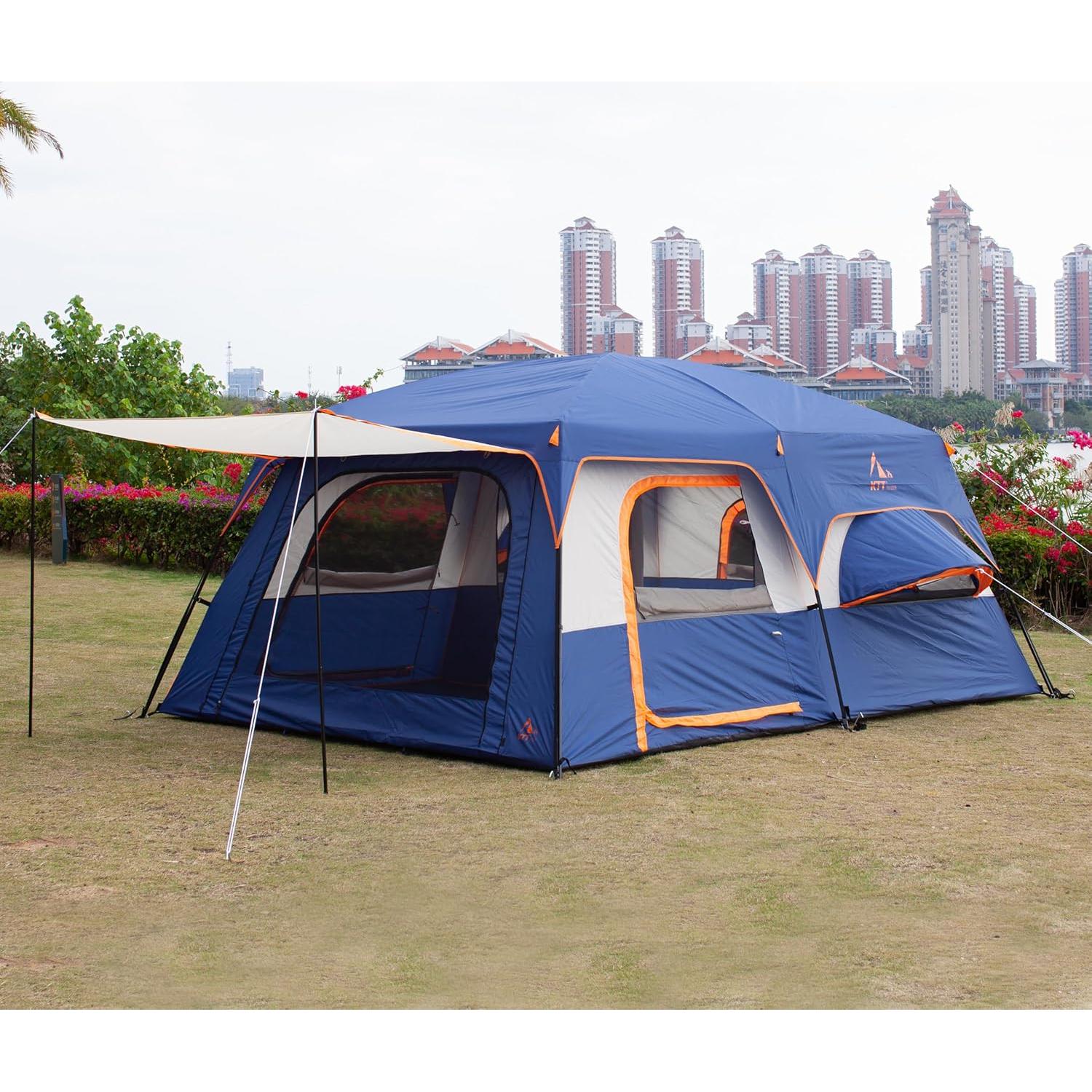 Carpa KTT Extra Grande para 12 Personas, 4.3x3m, Impermeable