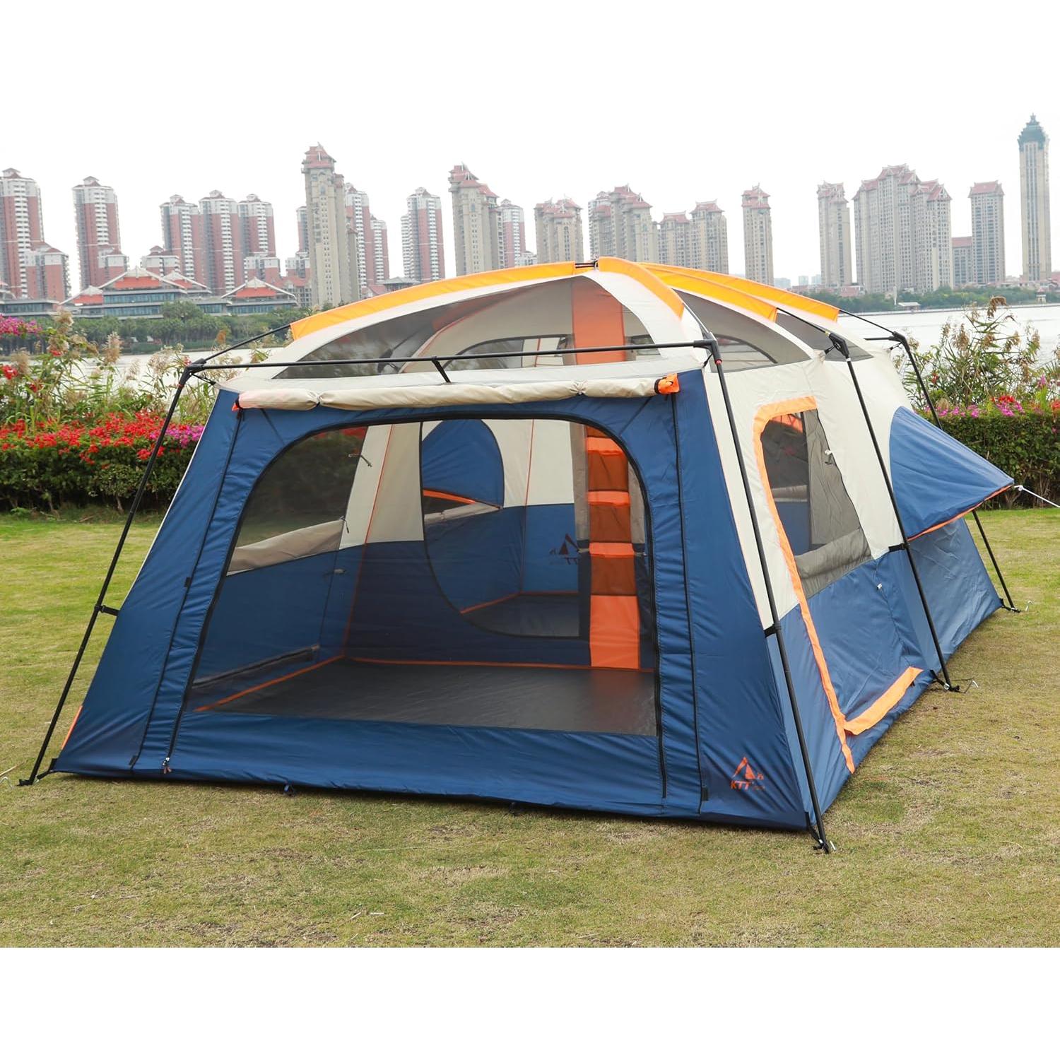 Carpa KTT Extra Grande para 12 Personas, 4.3x3m, Impermeable