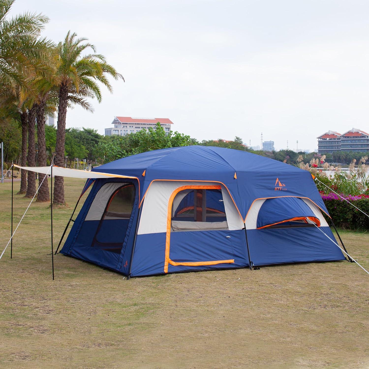 Carpa KTT Extra Grande para 12 Personas, 4.3x3m, Impermeable