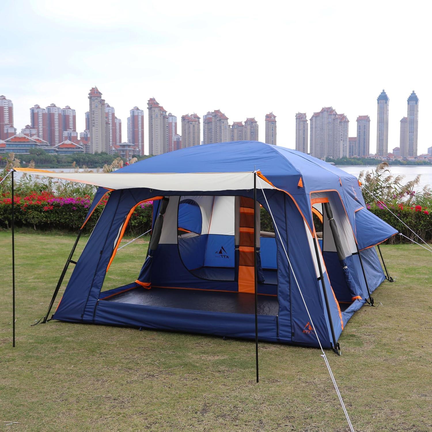 Carpa KTT Extra Grande para 12 Personas, 4.3x3m, Impermeable