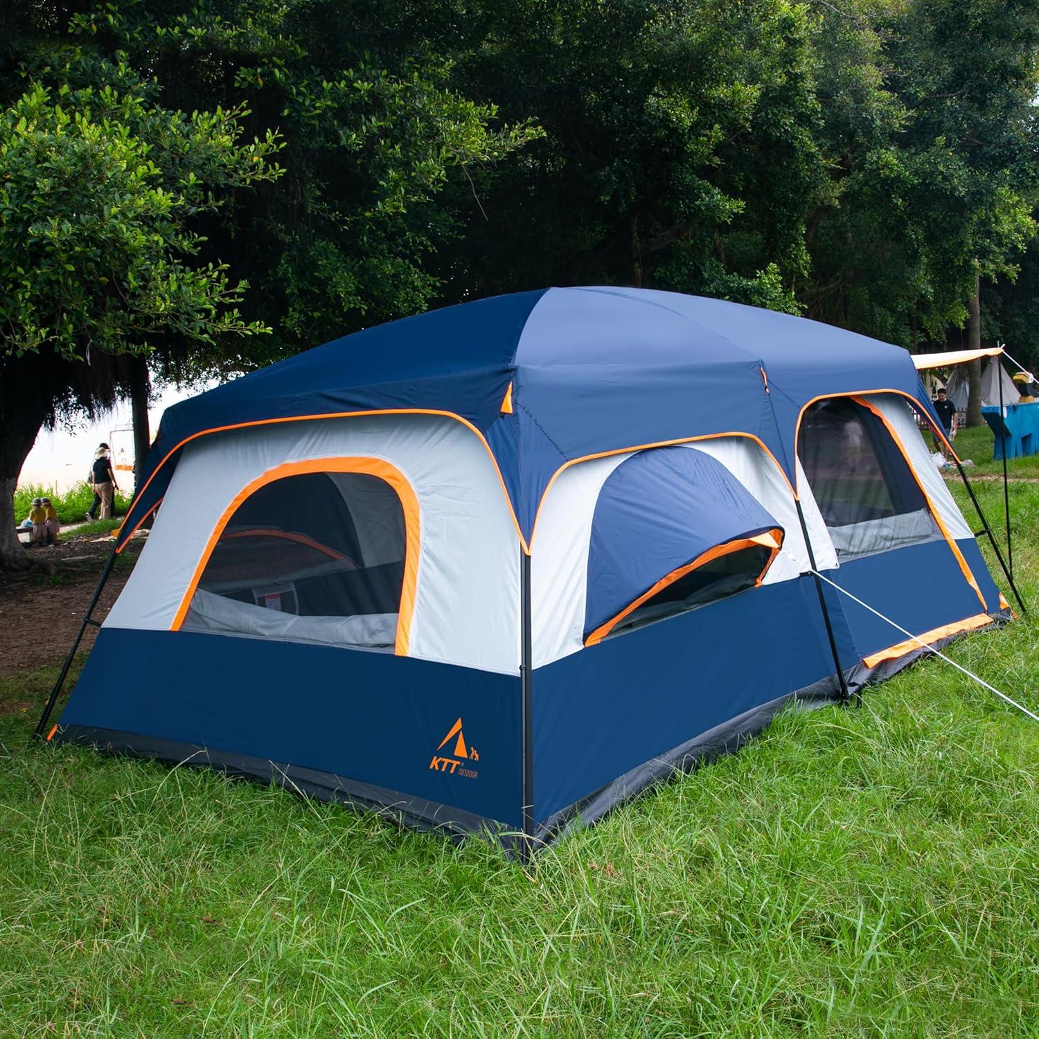 Carpa KTT Extra Grande para 12 Personas, 4.3x3m, Impermeable